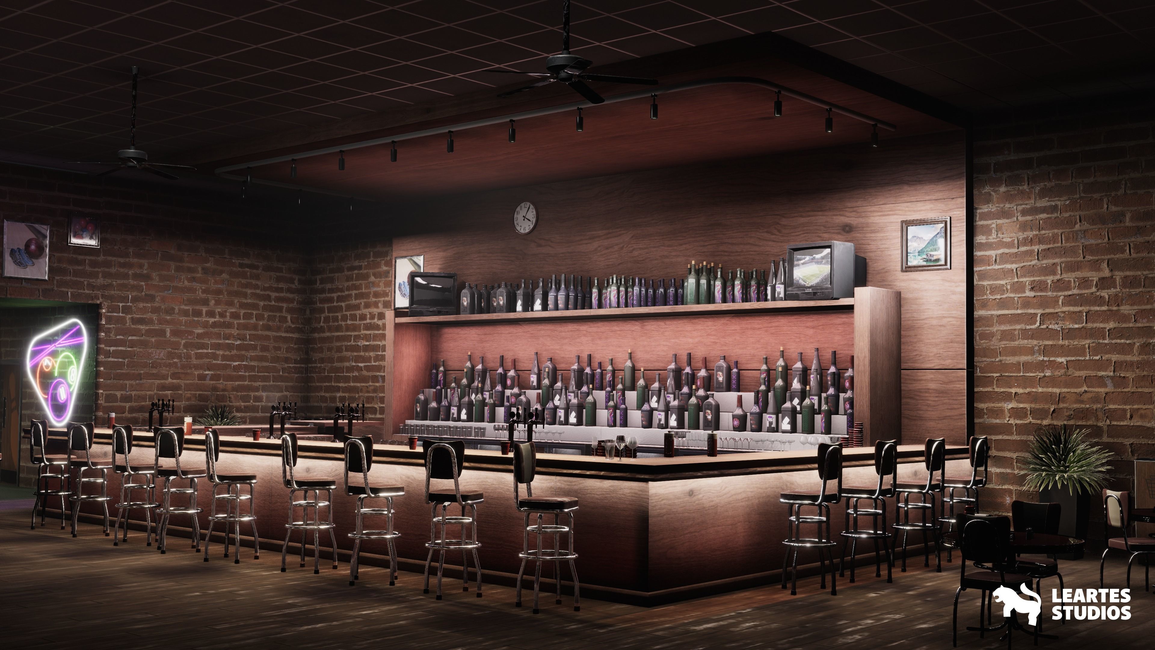 Bowling Alley Environment Low-poly 3D model_13