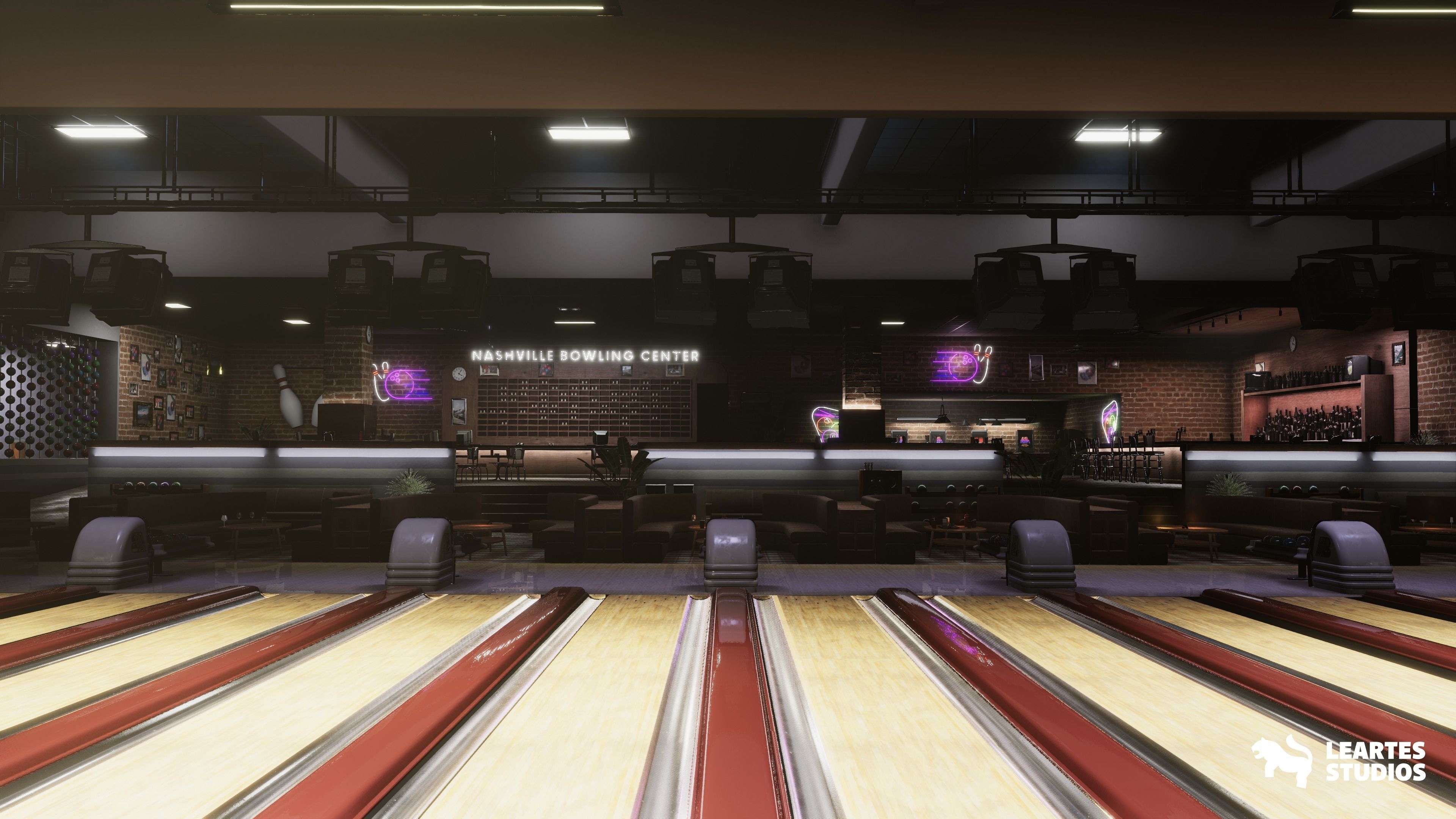 Bowling Alley Environment Low-poly 3D model_8