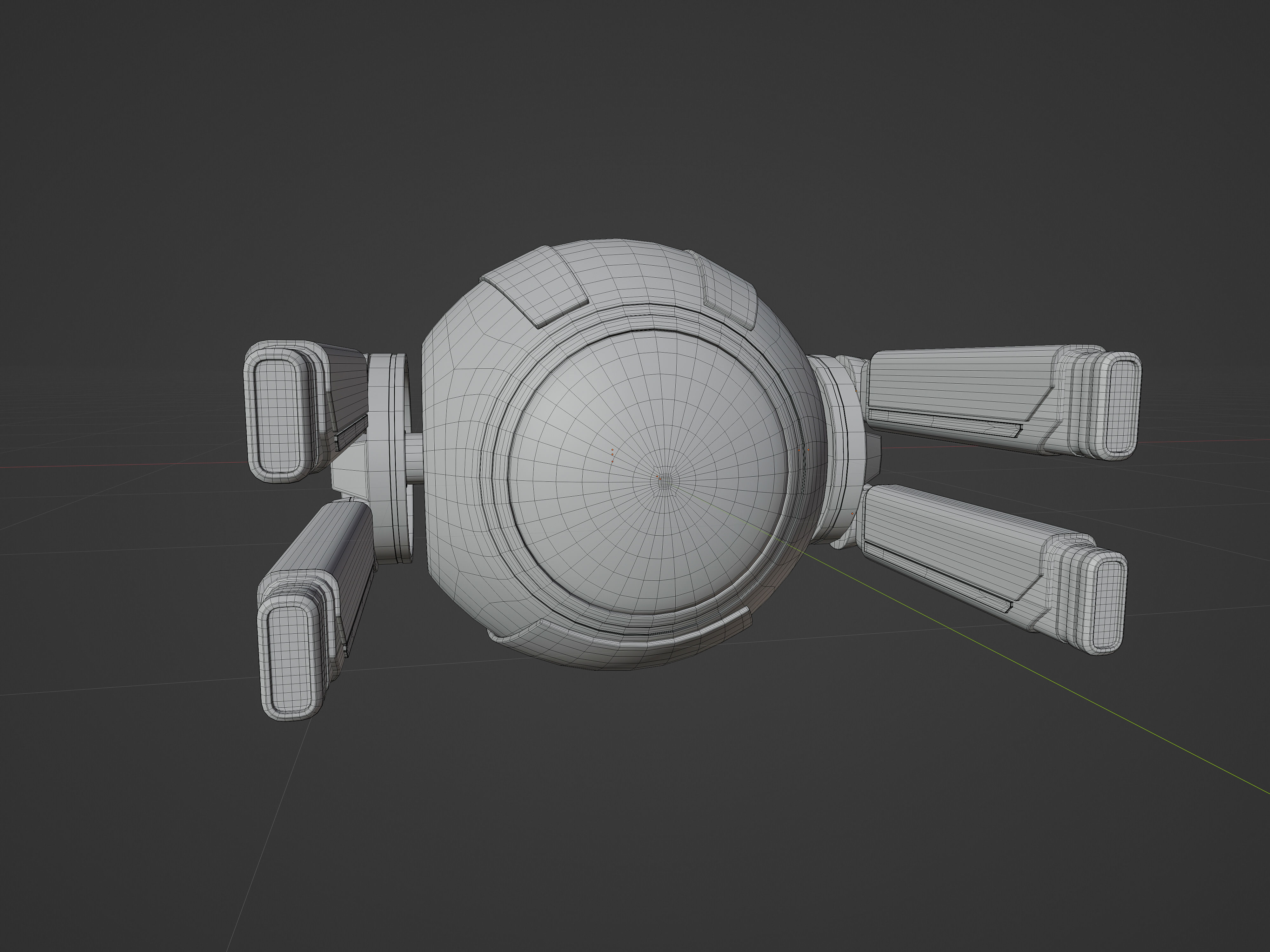 Spherical drone Low-poly 3D model_6