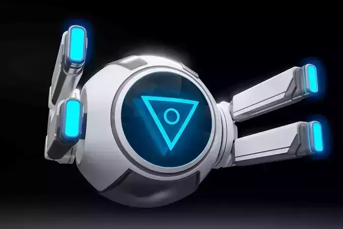 Spherical drone Low-poly 3D model