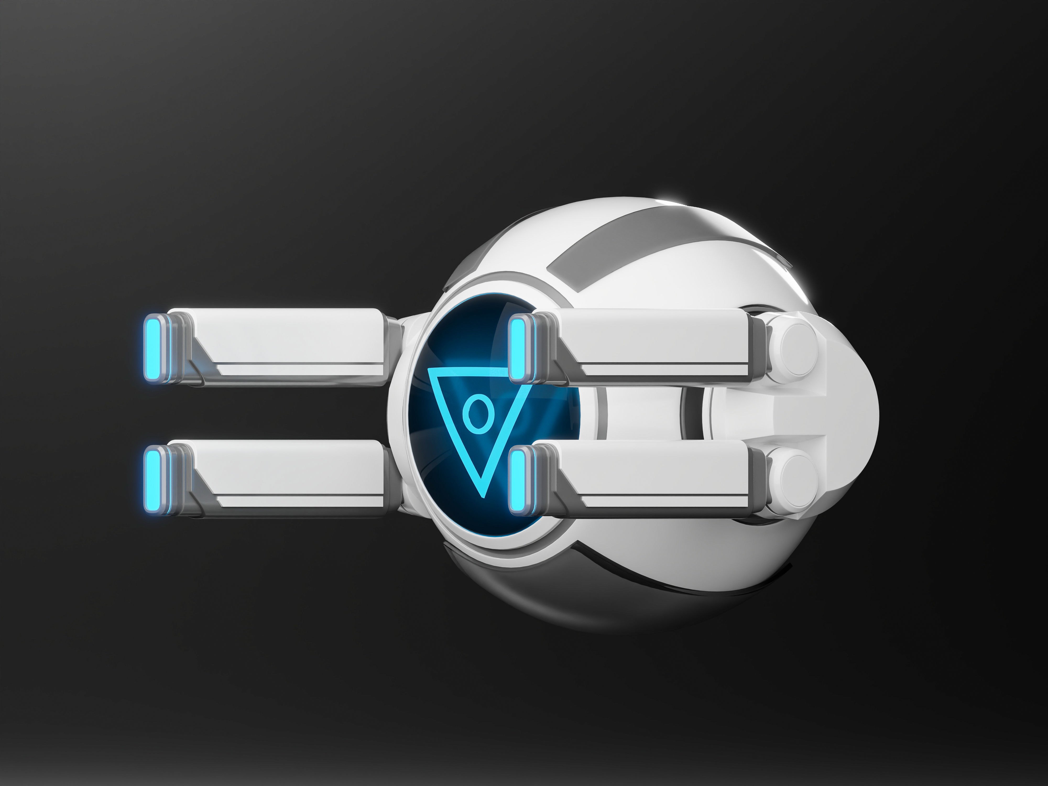 Spherical drone Low-poly 3D model_3