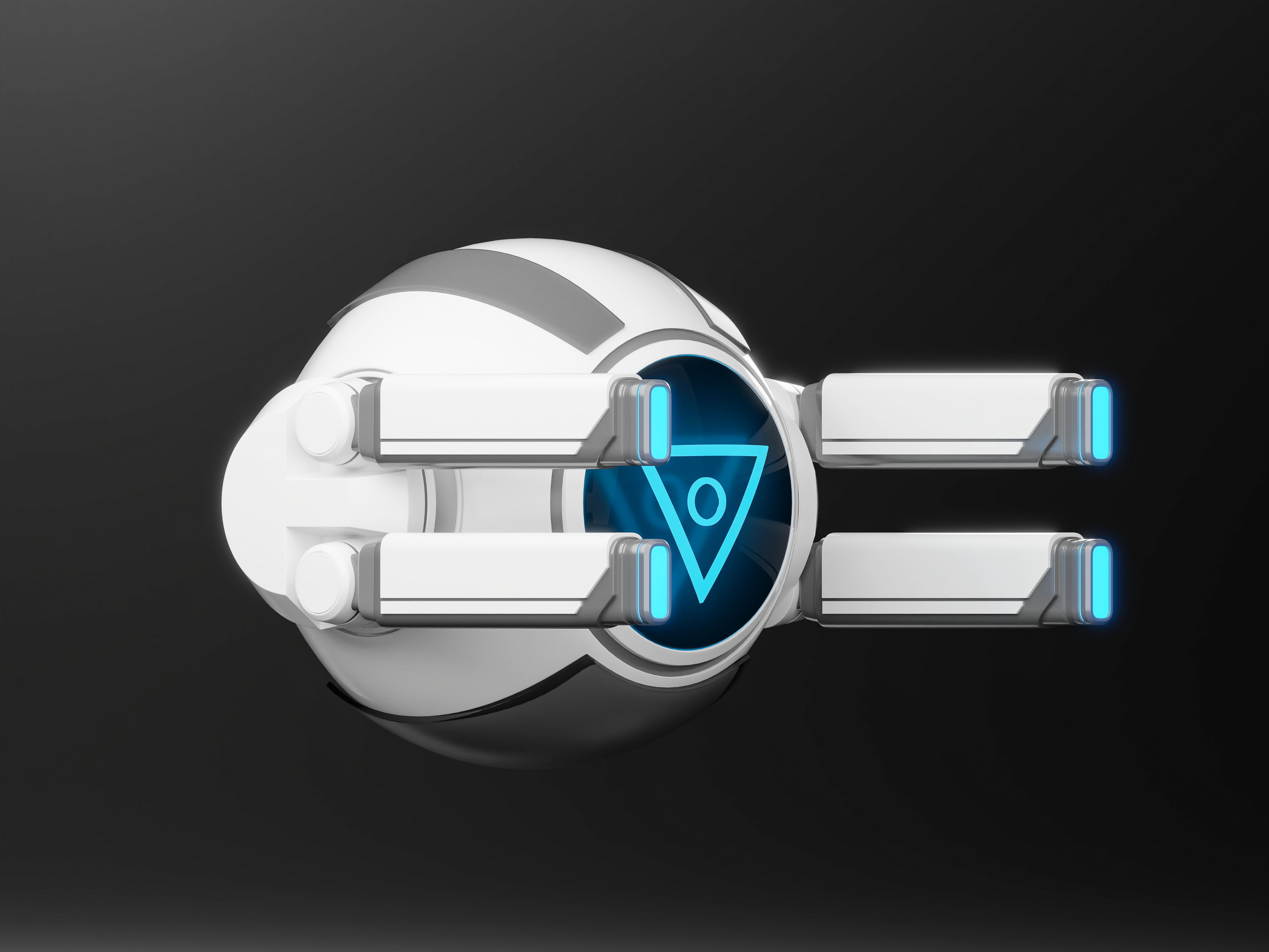 Spherical drone Low-poly 3D model_4