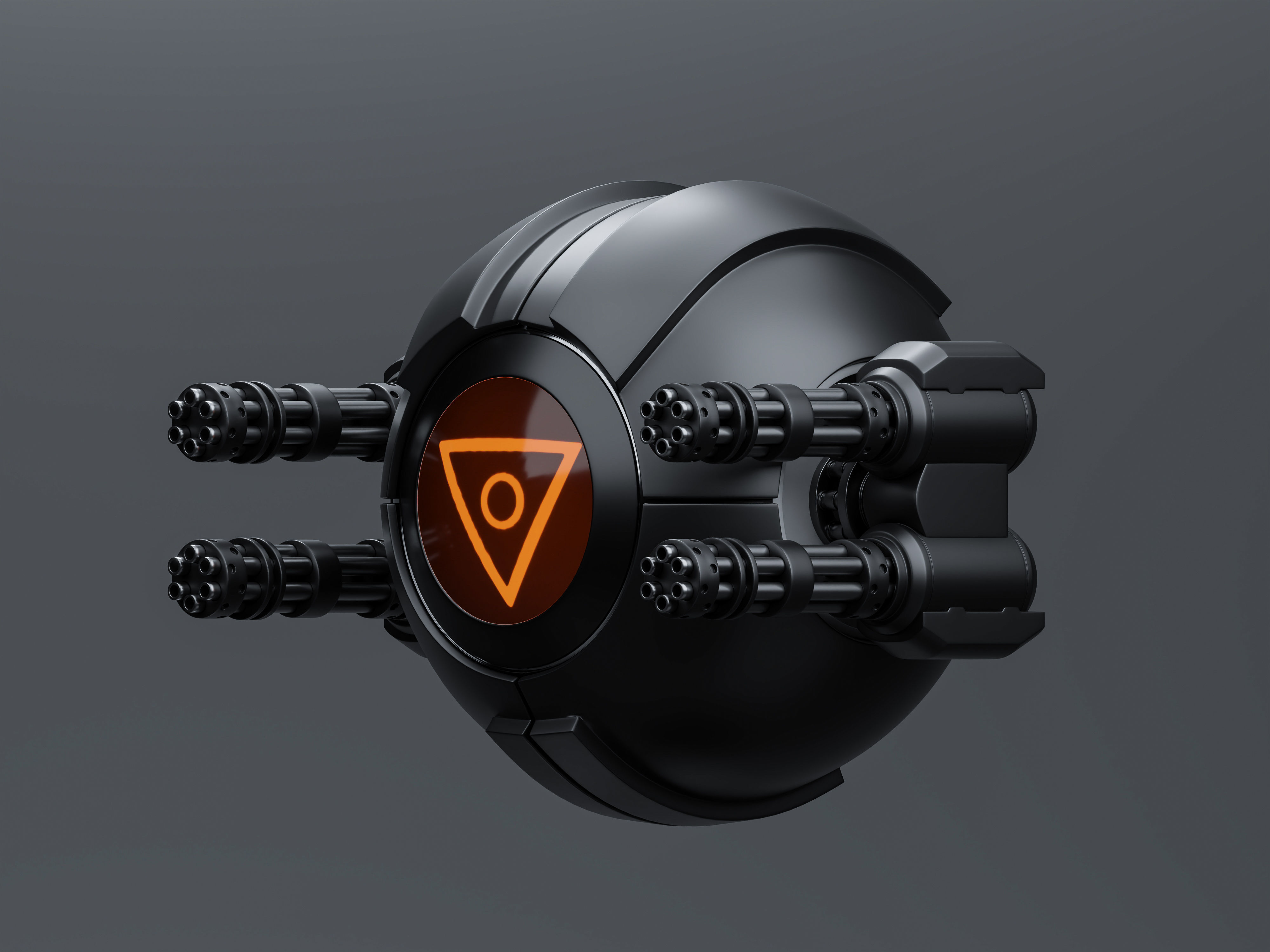 Spherical drone Low-poly 3D model_3