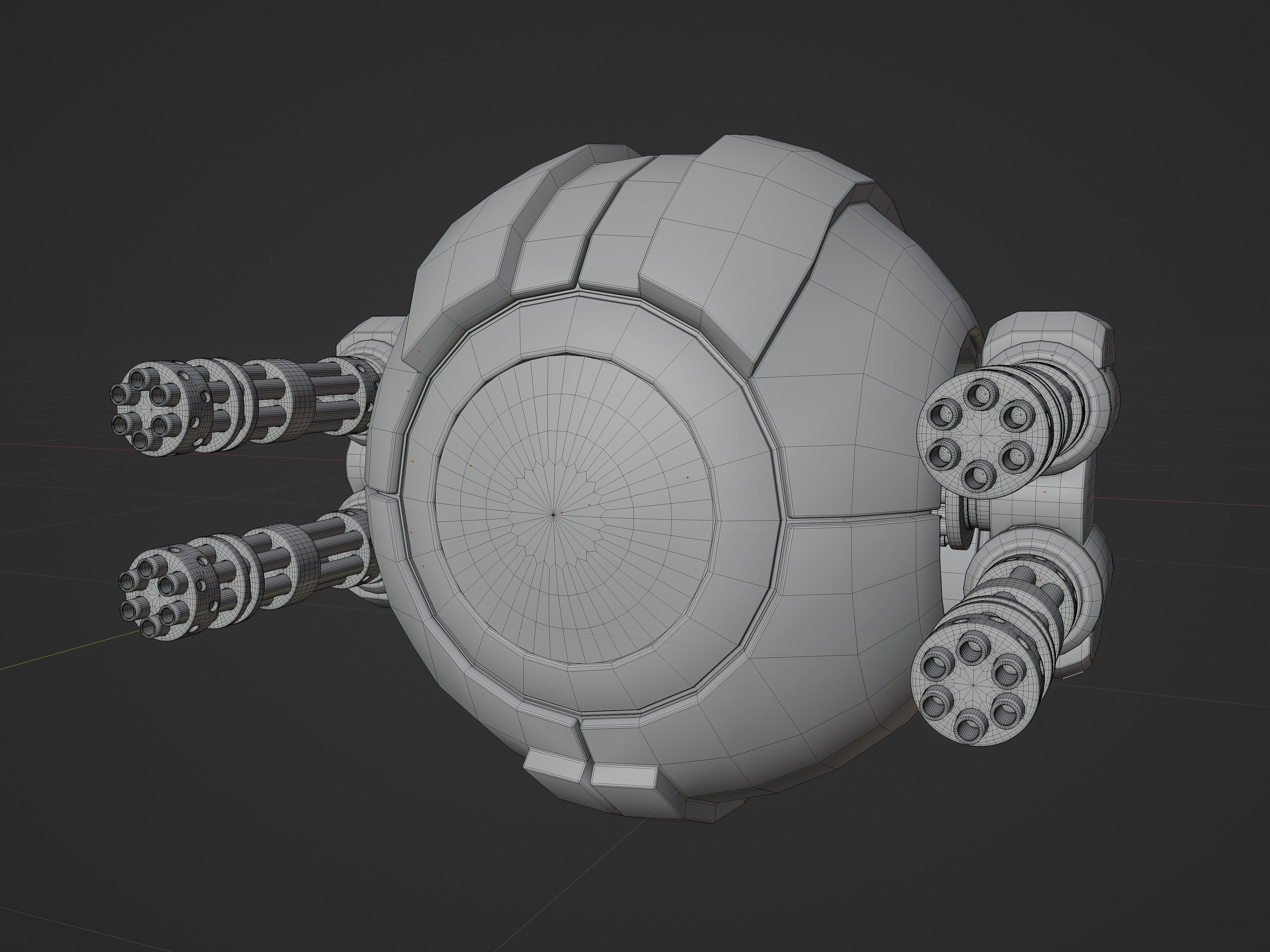 Spherical drone Low-poly 3D model_4