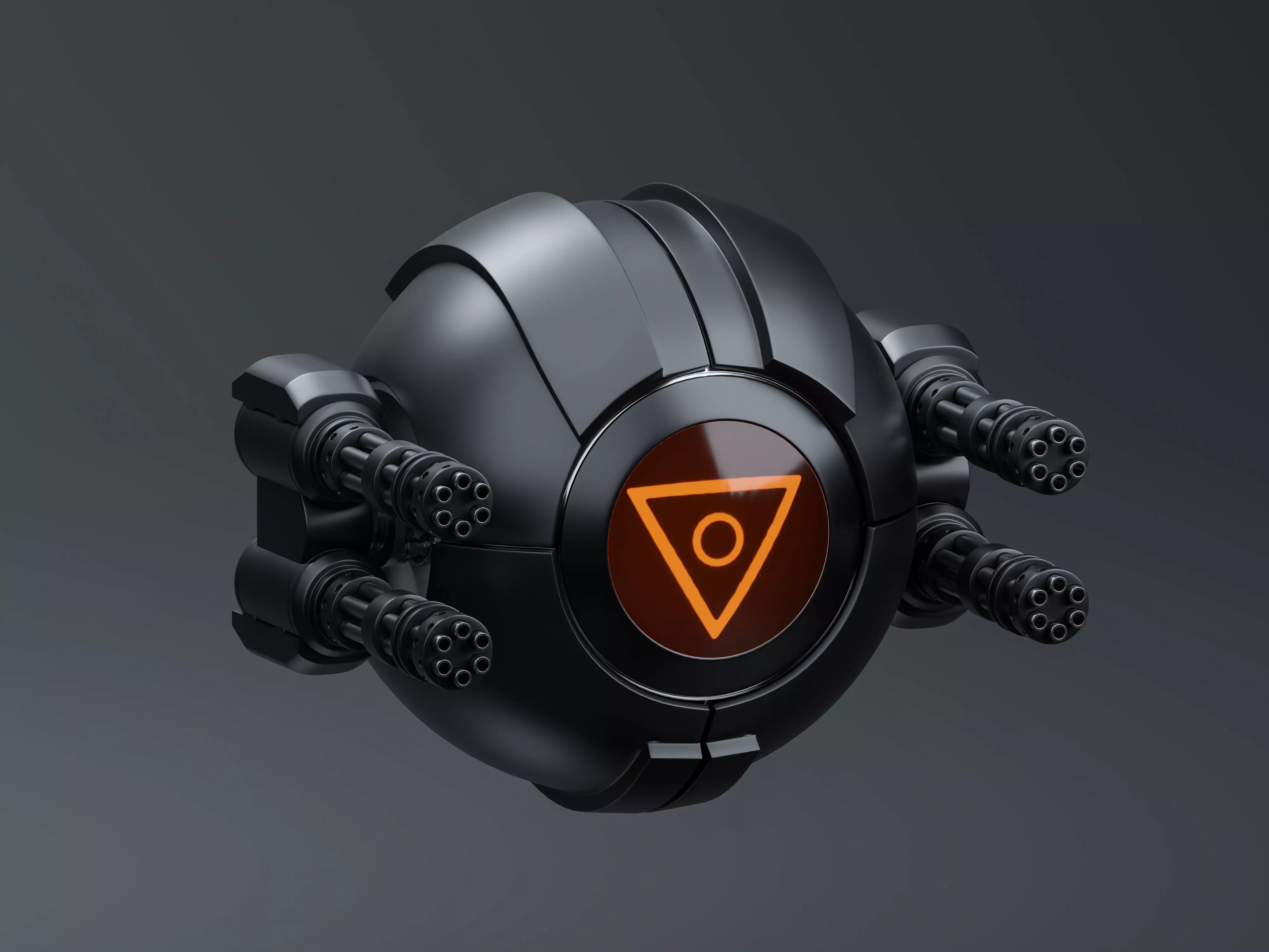 Spherical drone Low-poly 3D model_0