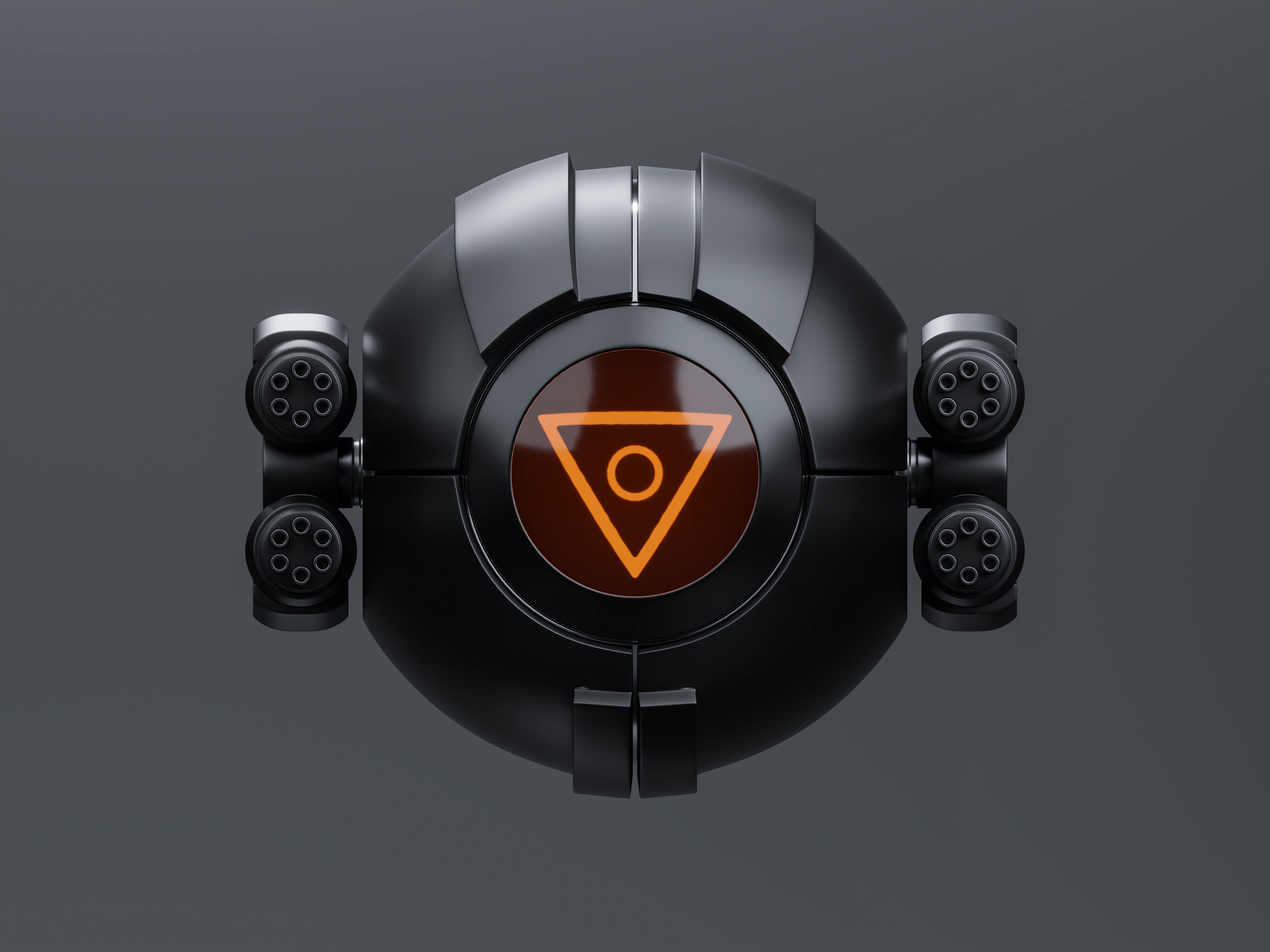 Spherical drone Low-poly 3D model_2