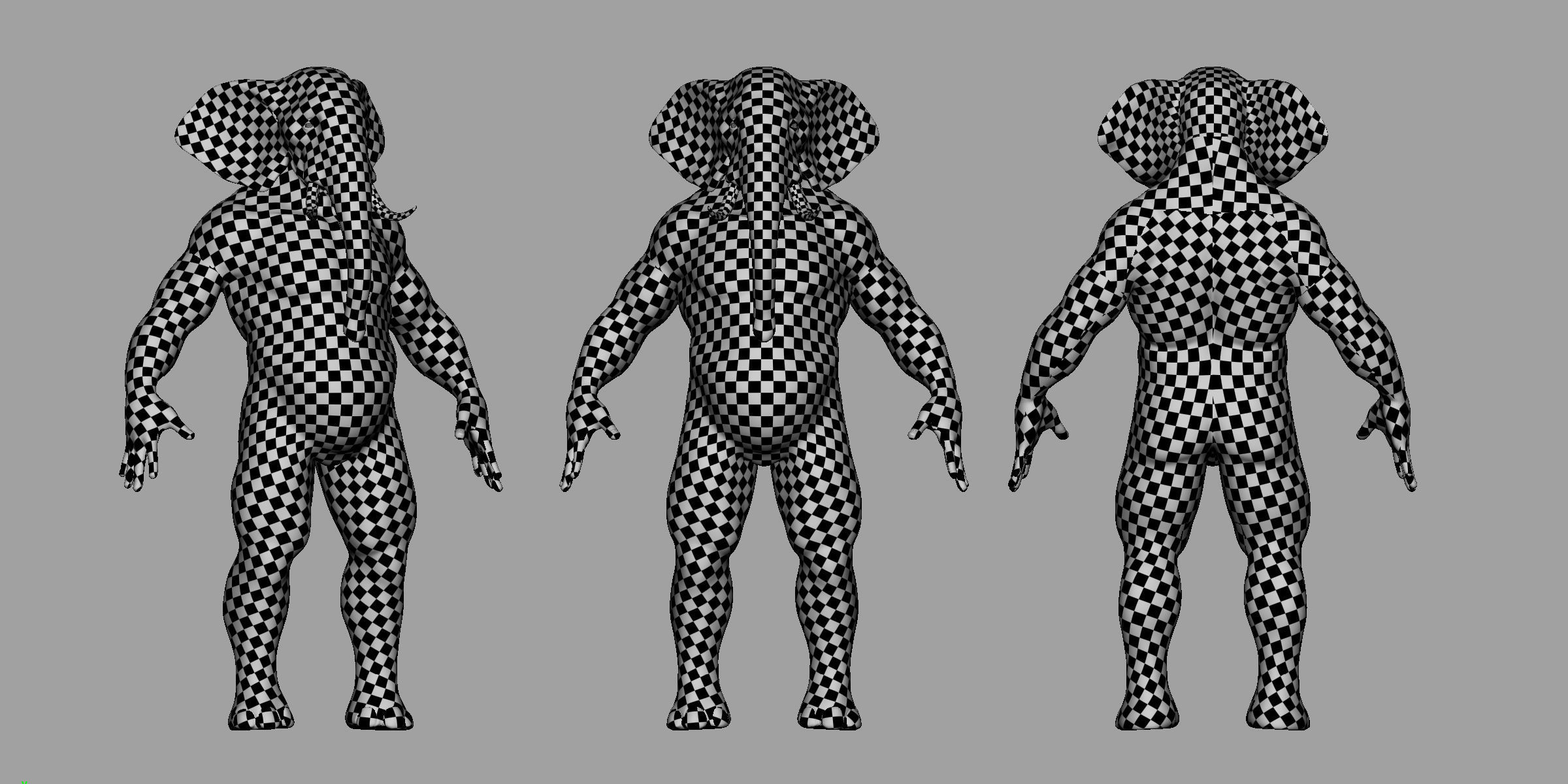 Human Elephant Basemesh Low-poly 3D model_4