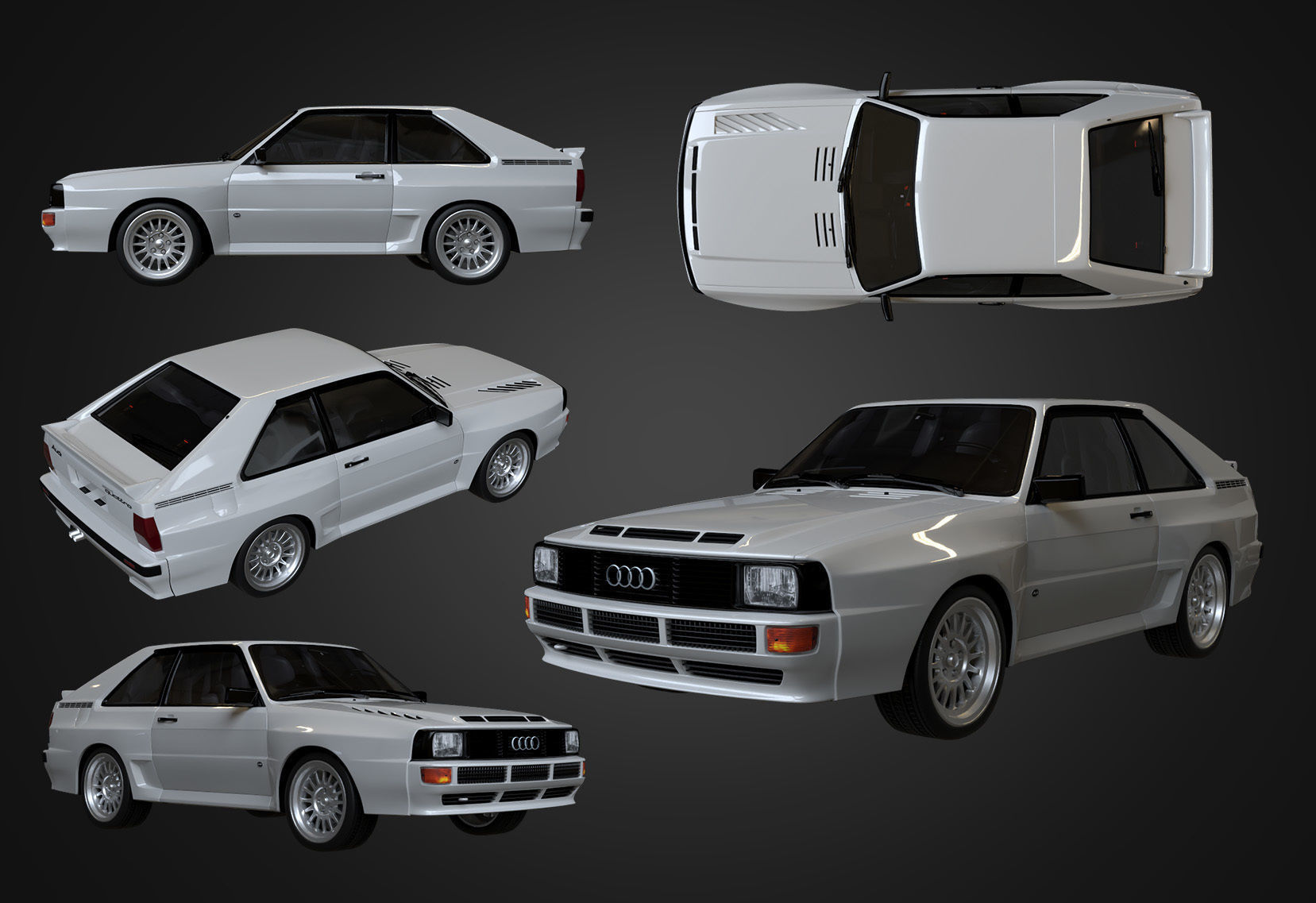 Audi Sport quattro 1983 Low-poly 3D model_1