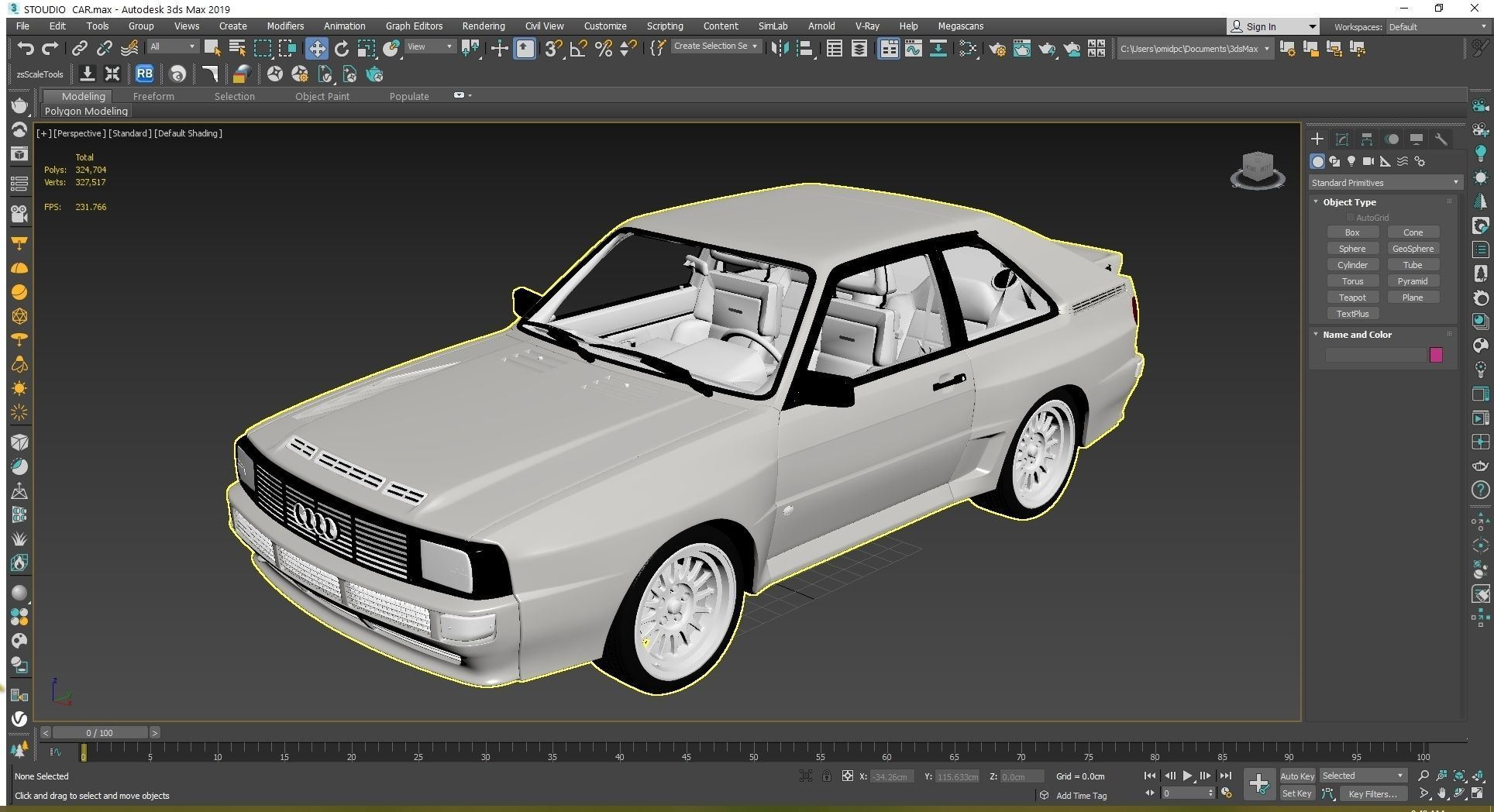 Audi Sport quattro 1983 Low-poly 3D model_24