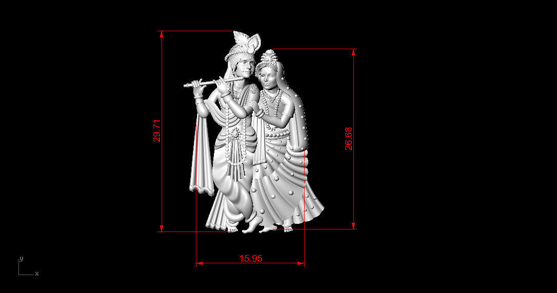 Radha Krishan 3D print model_1
