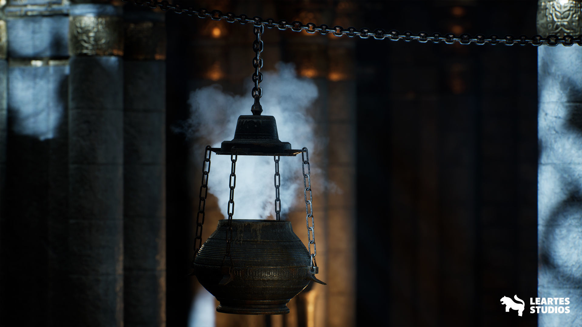 Dark Fantasy Church Environment Low-poly 3D model_14