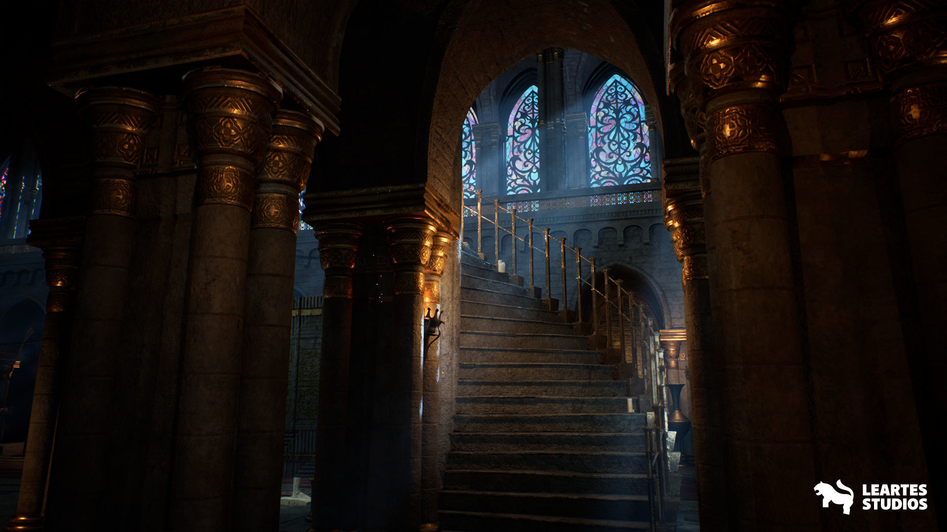 Dark Fantasy Church Environment Low-poly 3D model_9