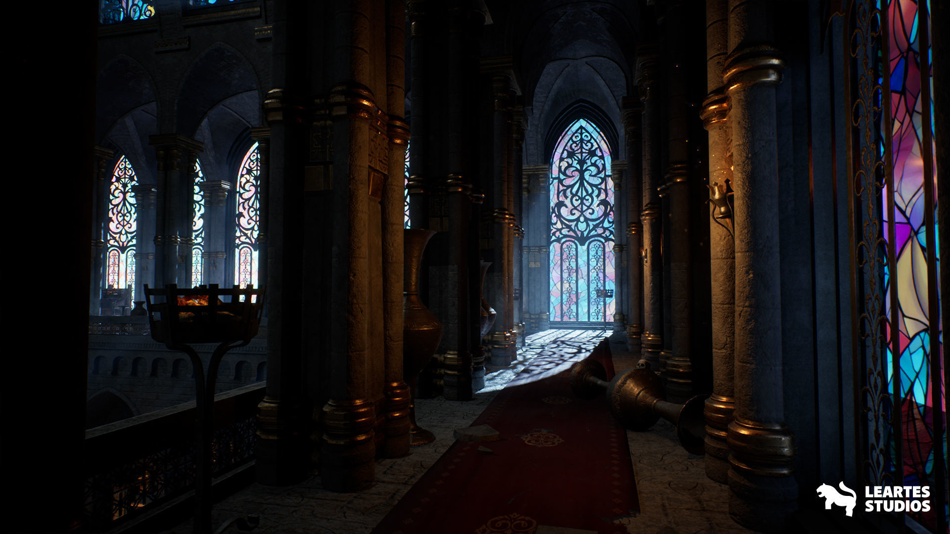 Dark Fantasy Church Environment Low-poly 3D model_3