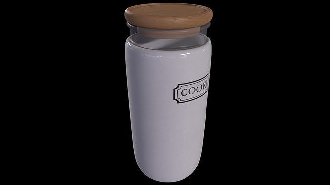 Food storage containers-Ceramic Food Storage Jar-PBR 3D model 4