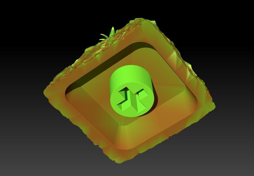 keycap artisan pokemon Treecko and Caterpie cute for keyboard 3D print model_3