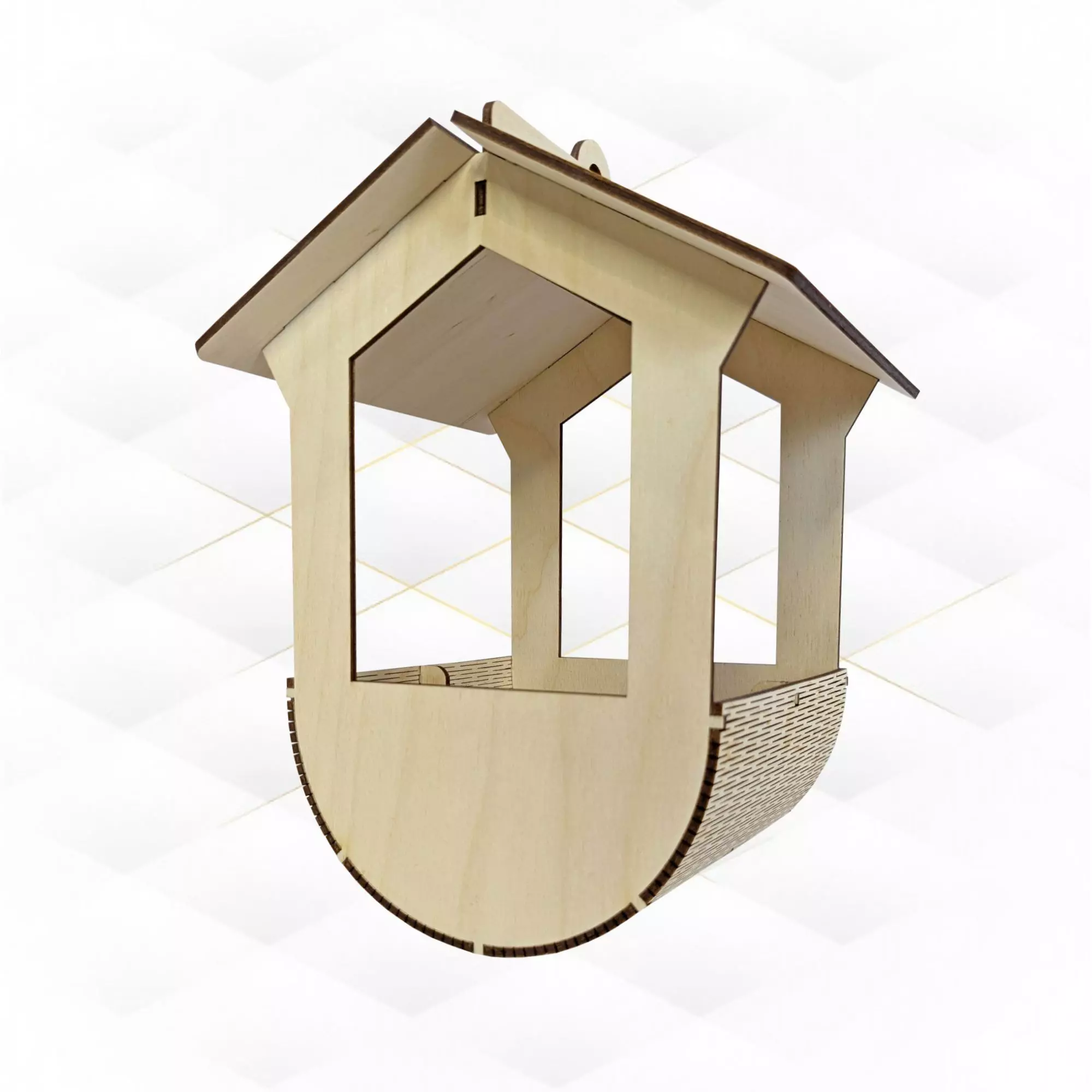 Bird feeder garden decor svg dxf design laser cut 3D print model