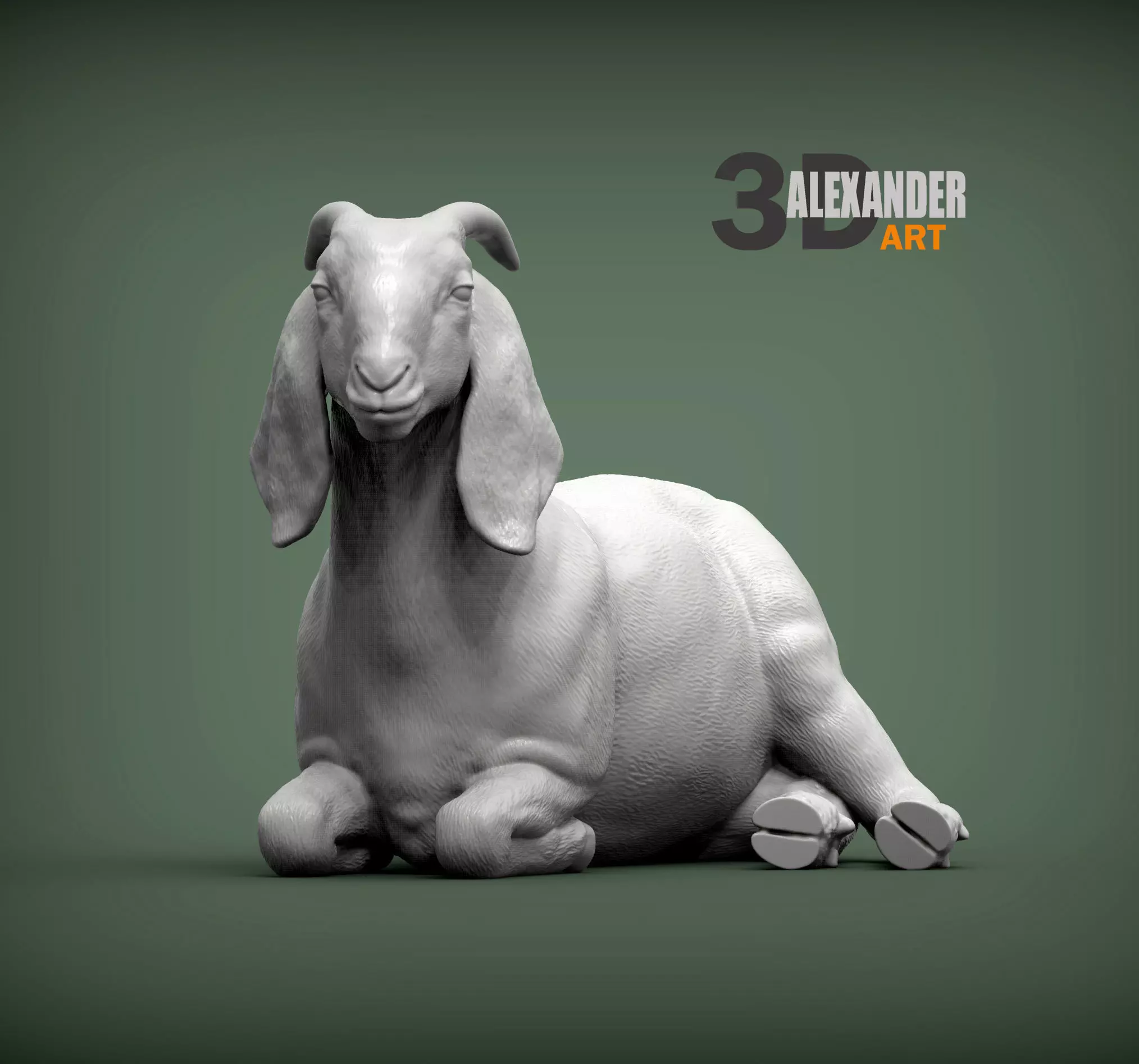 Boer Goats female lies 3D print model