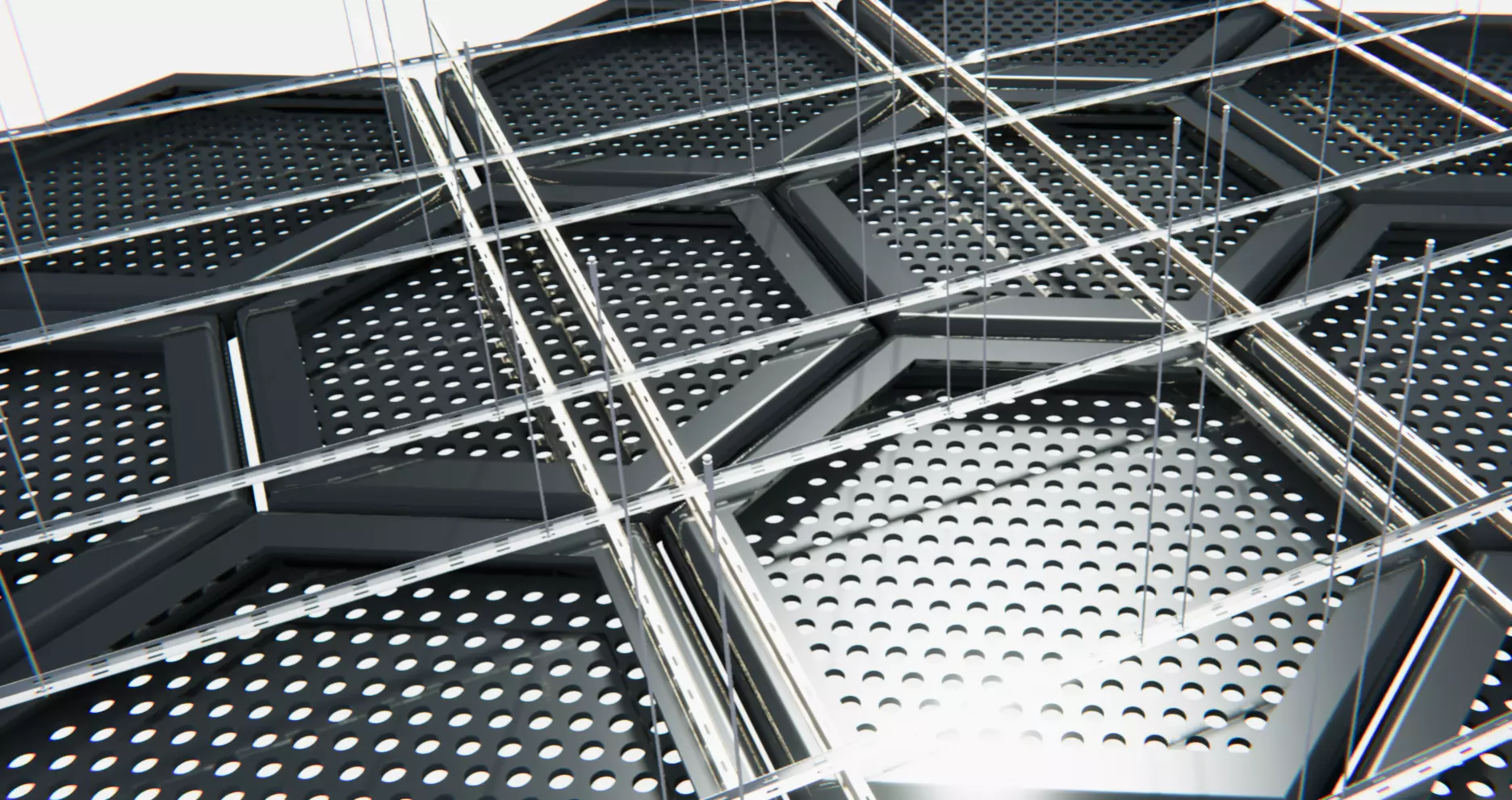 BIM-GC-      Hexagon Metal Suspended Ceiling    -From Architect- 3D model_0