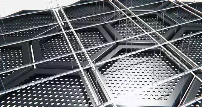 BIM-GC-      Hexagon Metal Suspended Ceiling    -From Architect-