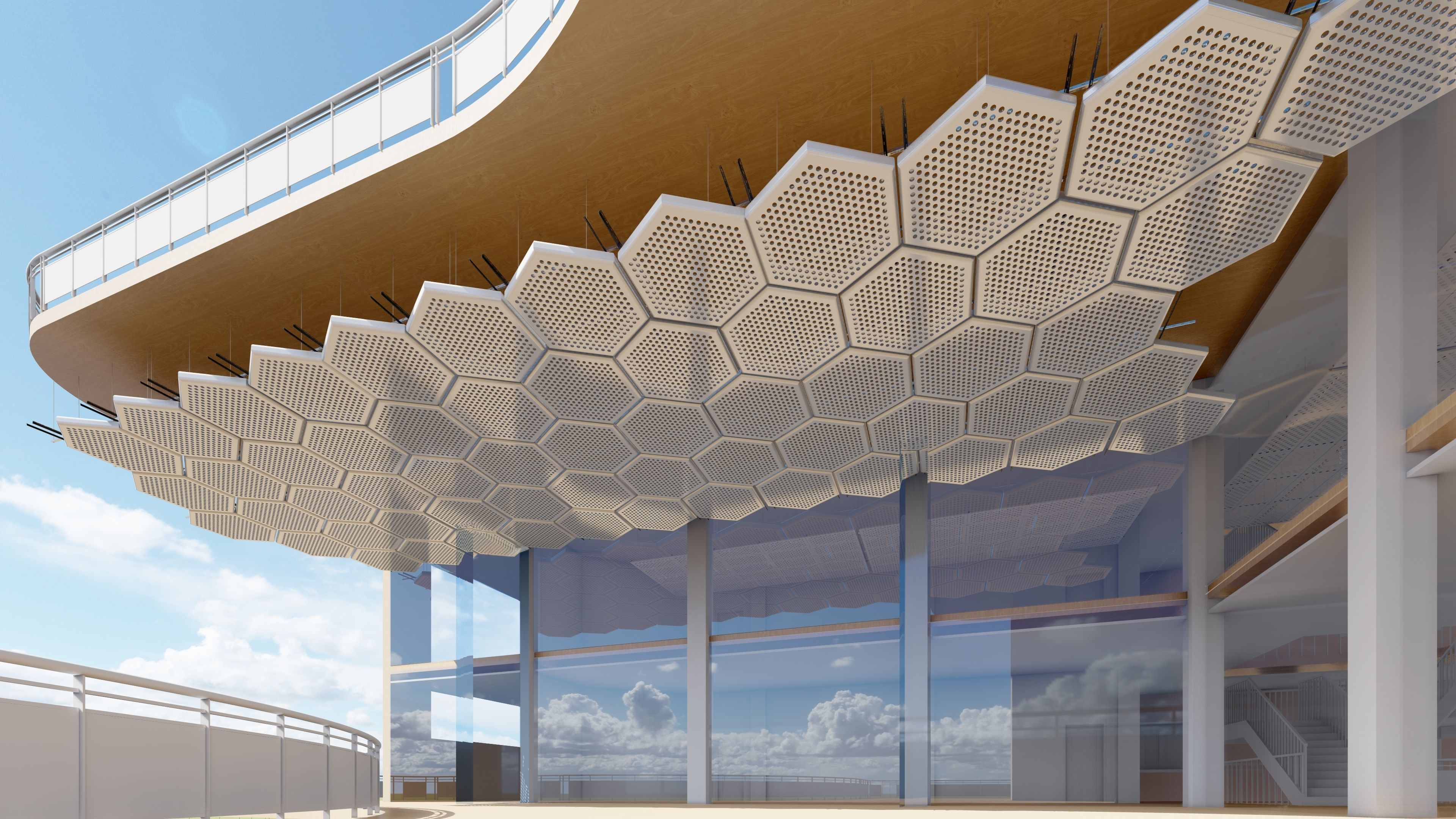 BIM-GC-      Hexagon Metal Suspended Ceiling    -From Architect- 3D model_7