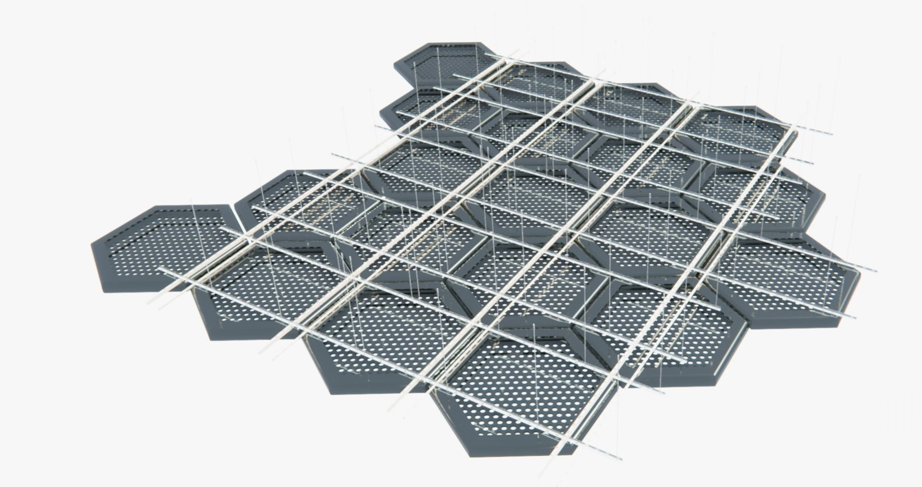 BIM-GC-      Hexagon Metal Suspended Ceiling    -From Architect- 3D model_10