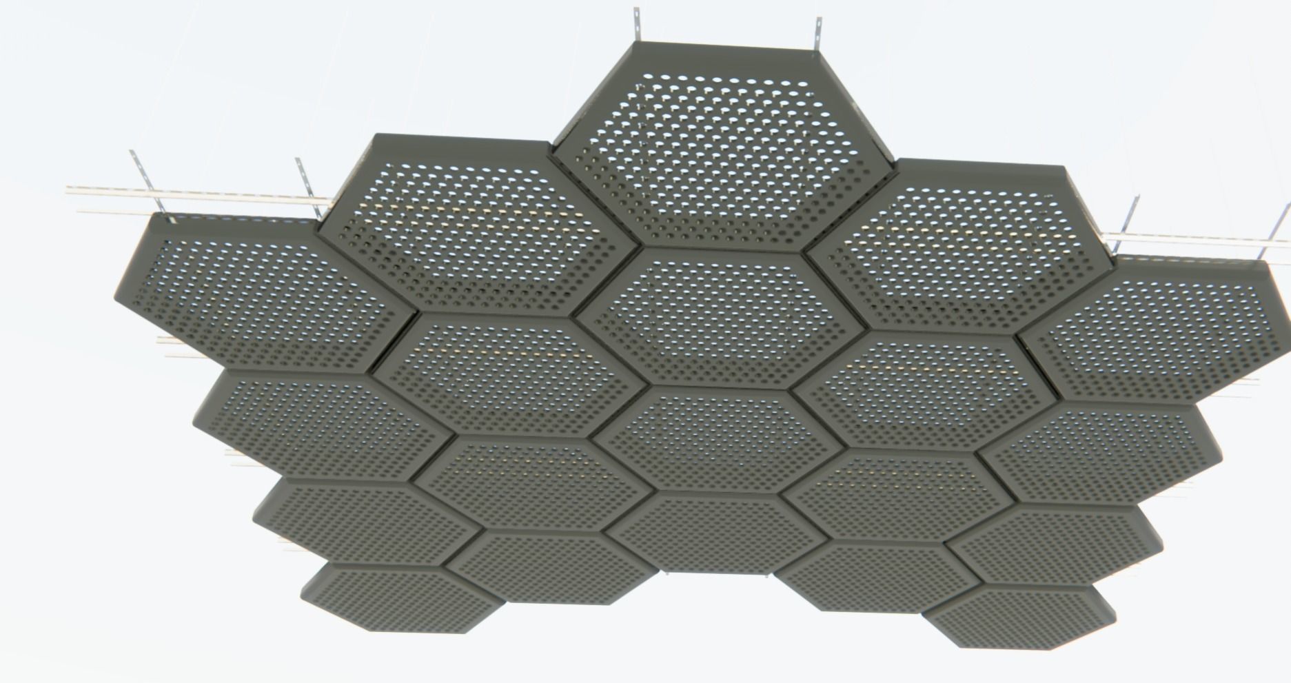 BIM-GC-      Hexagon Metal Suspended Ceiling    -From Architect- 3D model_11
