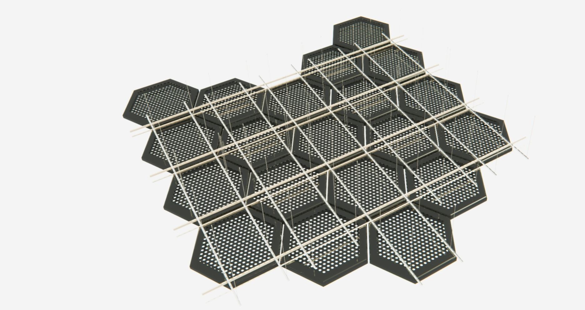BIM-GC-      Hexagon Metal Suspended Ceiling    -From Architect- 3D model_12