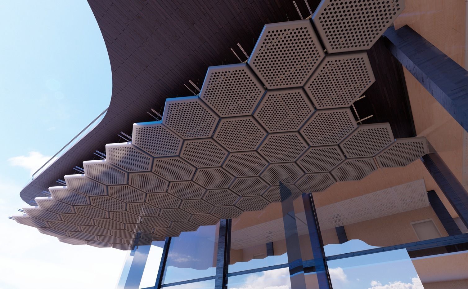 BIM-GC-      Hexagon Metal Suspended Ceiling    -From Architect- 3D model_3