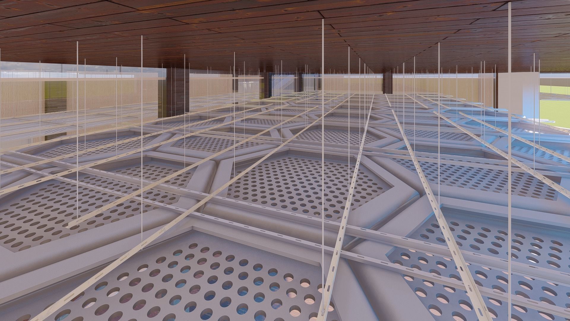 BIM-GC-      Hexagon Metal Suspended Ceiling    -From Architect- 3D model_4