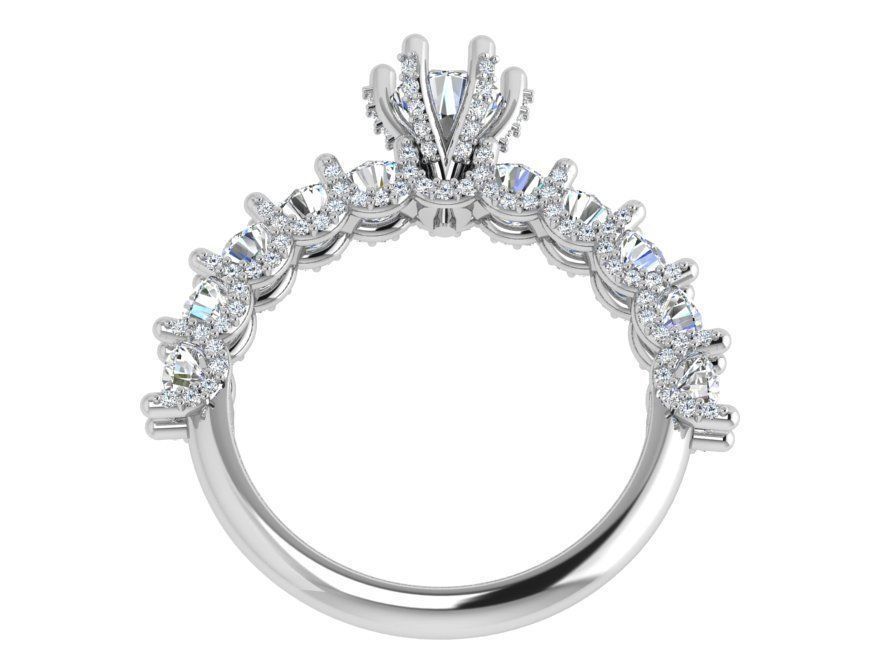 Round Diamond Peg Setting Ring 4672 3D print model_3