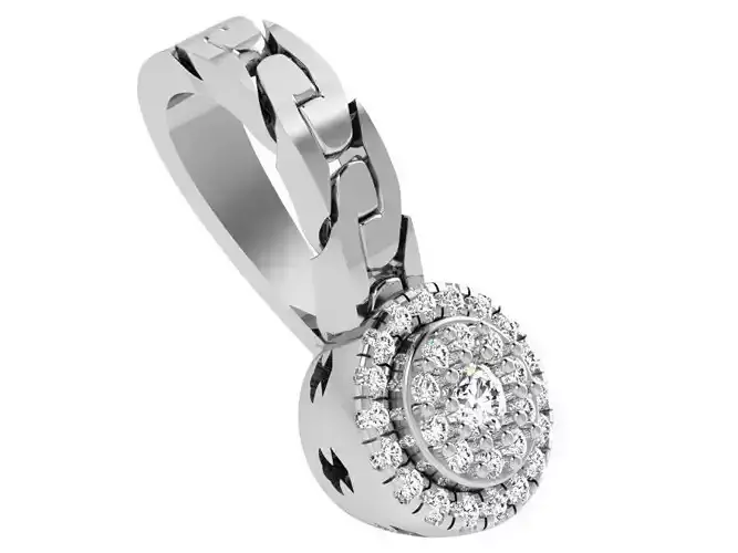 Round Halo Chain Pendant 4679