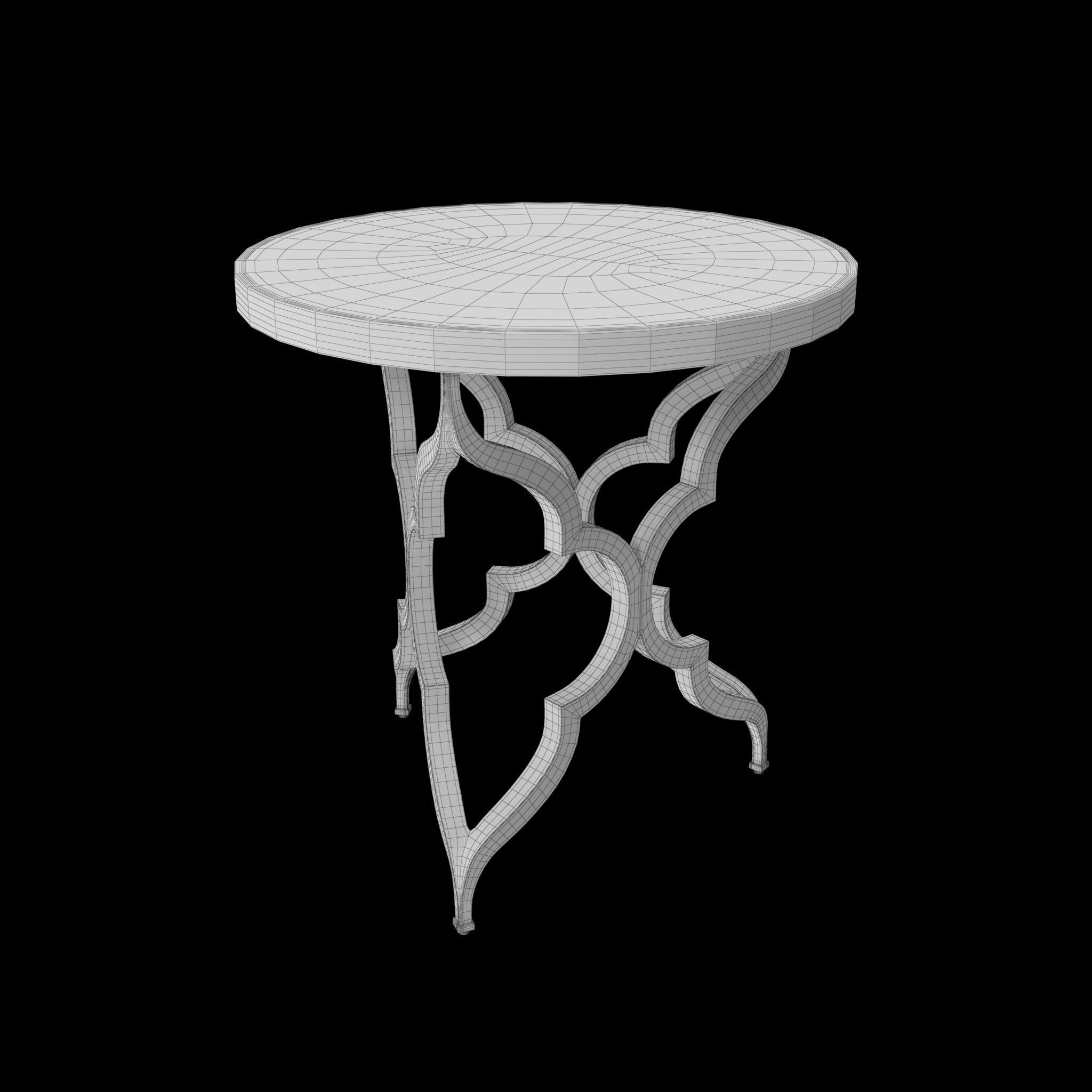 Tommy Bahama Accent Table Low-poly 3D model_11
