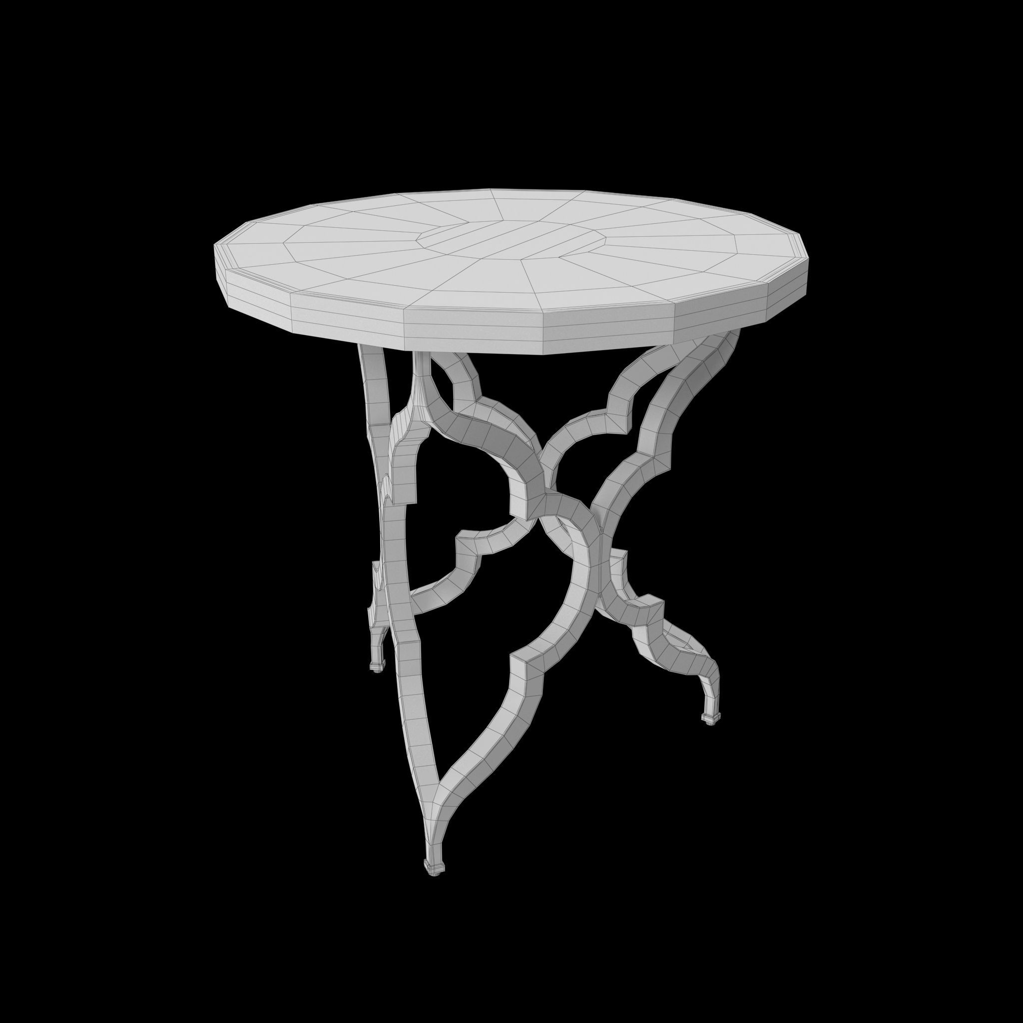 Tommy Bahama Accent Table Low-poly 3D model_10