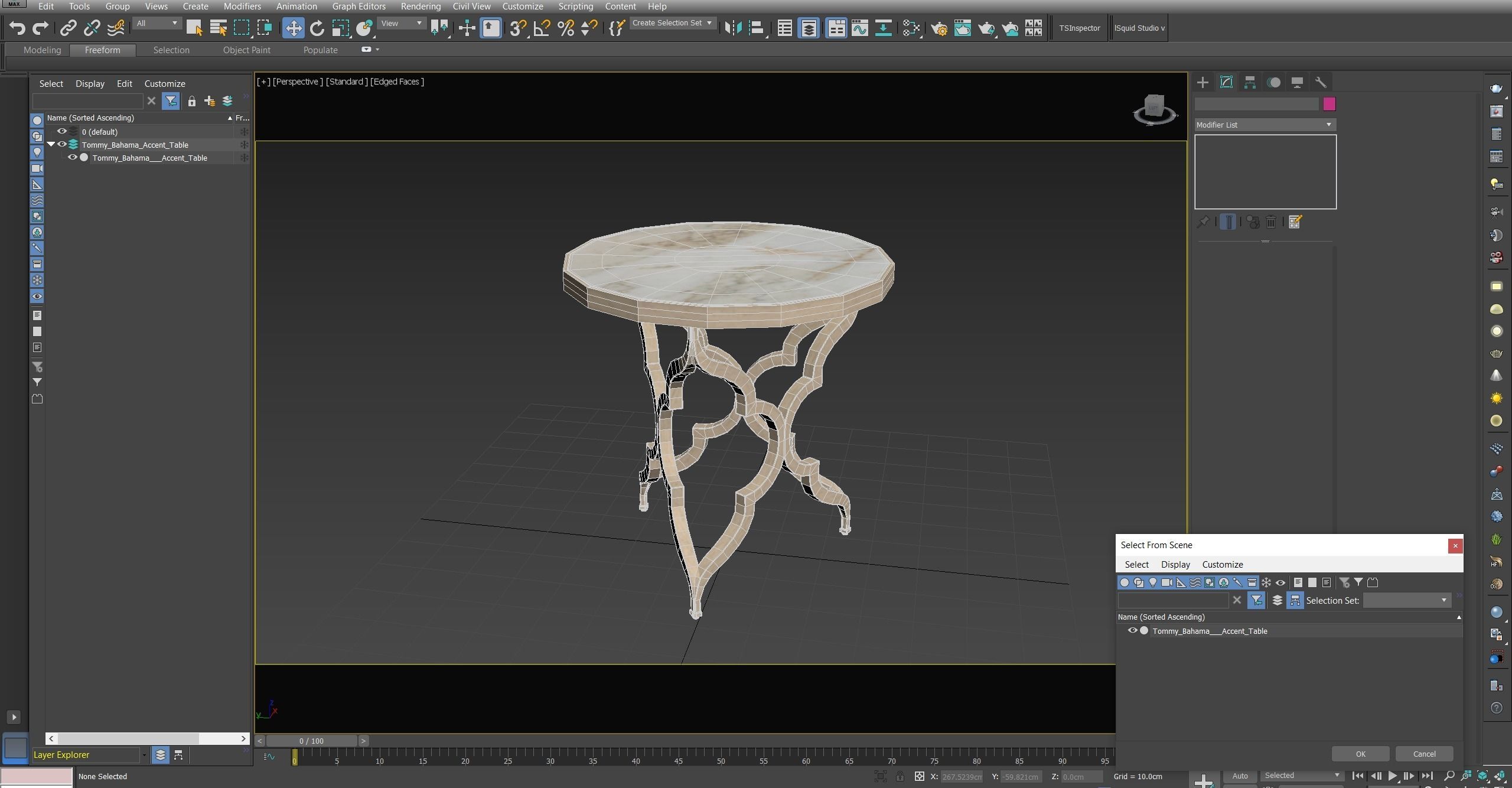 Tommy Bahama Accent Table Low-poly 3D model_25