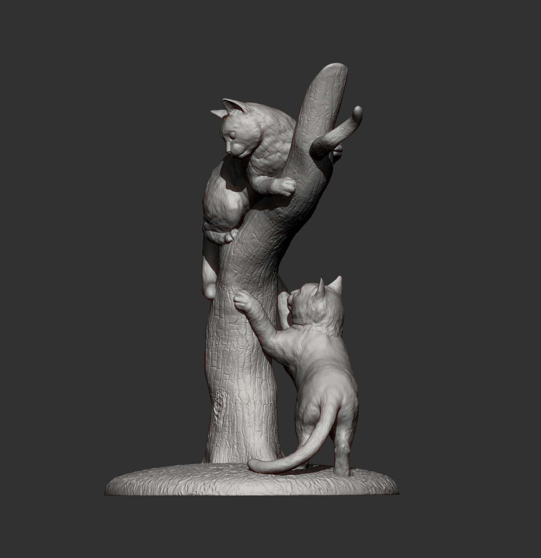 Cats play 3D print model_6