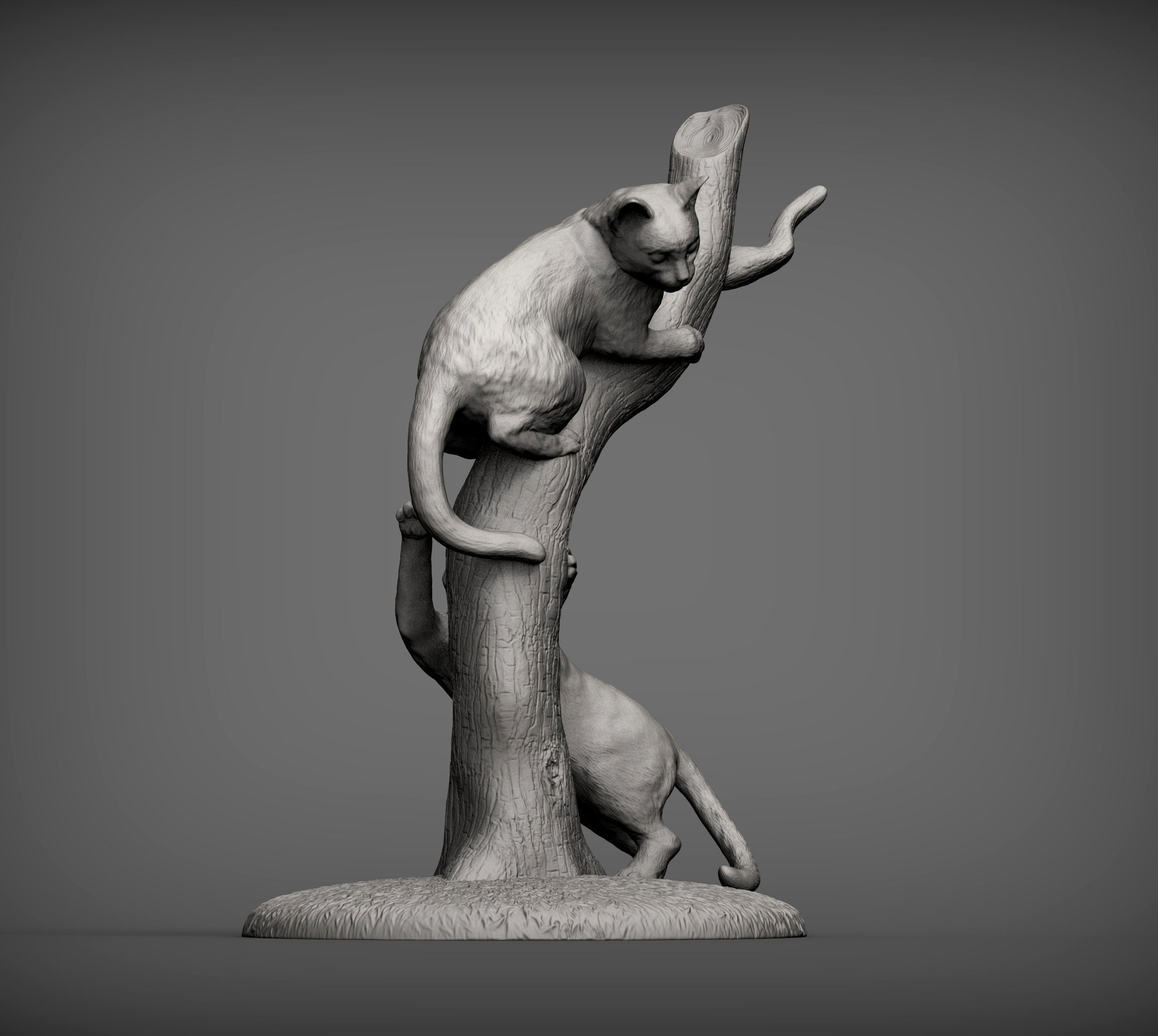 Cats play 3D print model_5