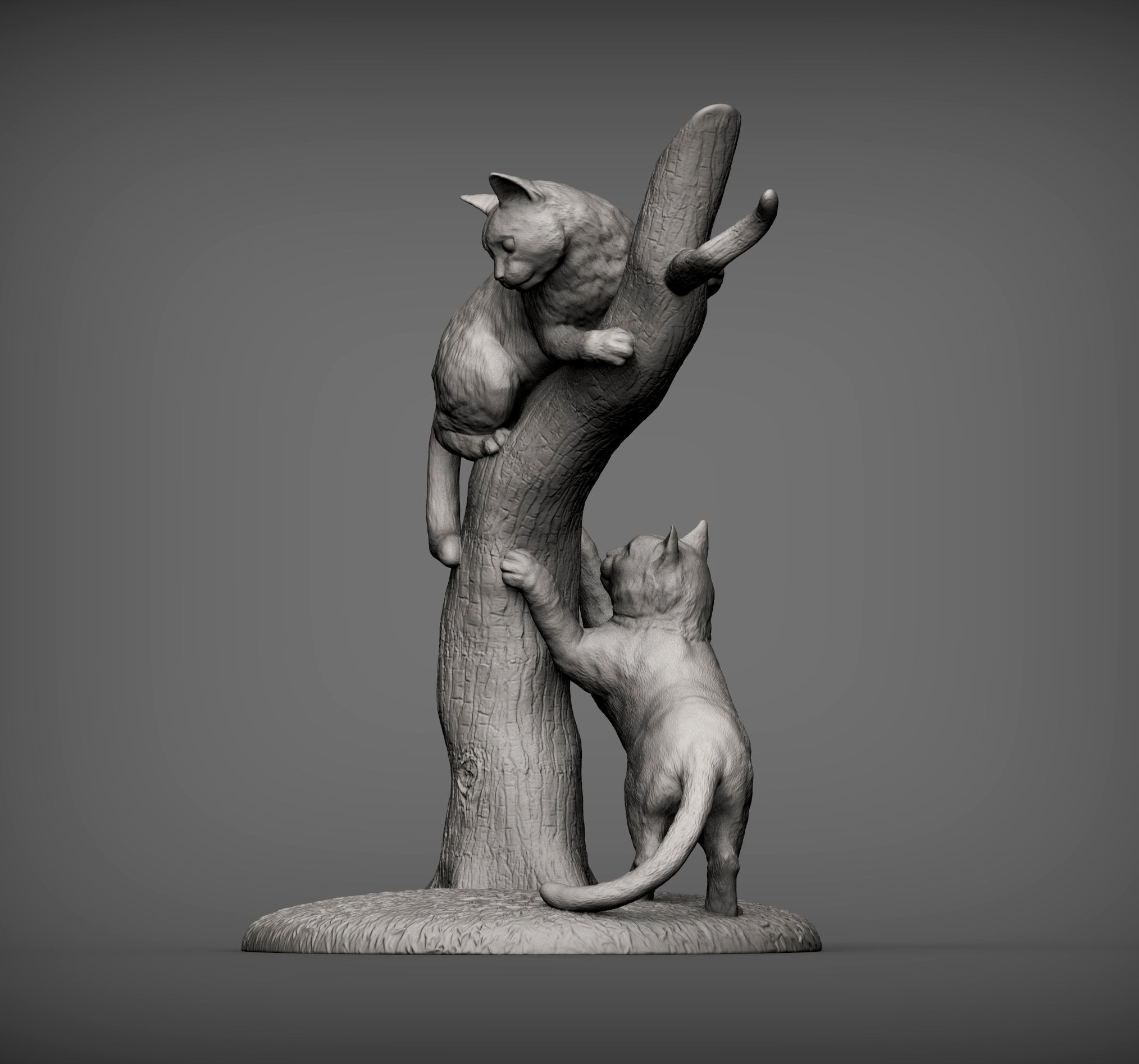 Cats play 3D print model_4