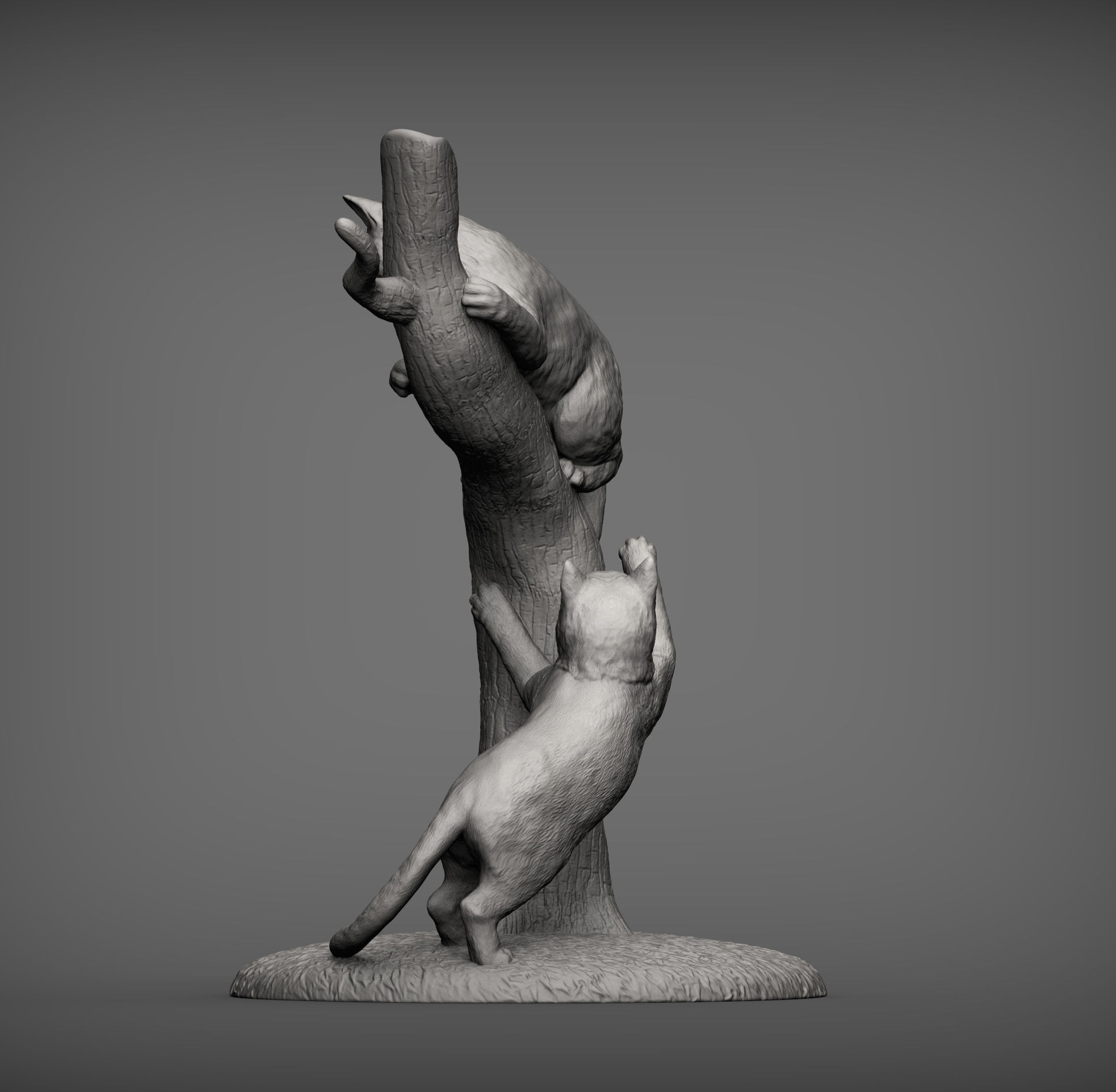 Cats play 3D print model_2