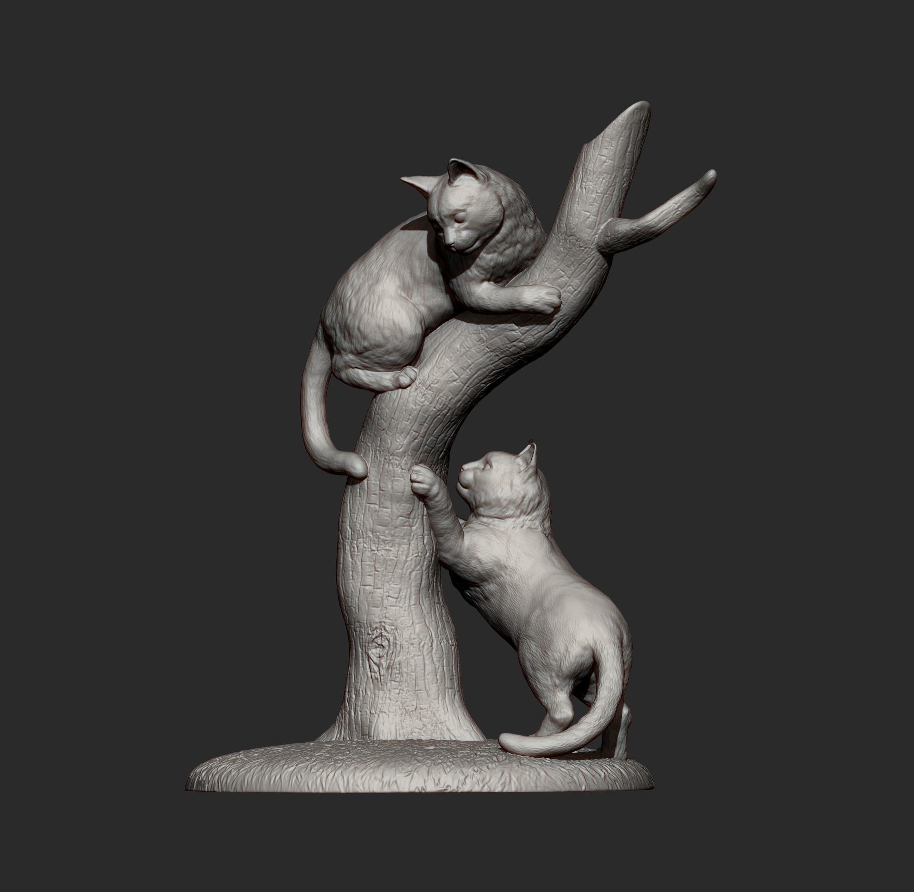 Cats play 3D print model_7