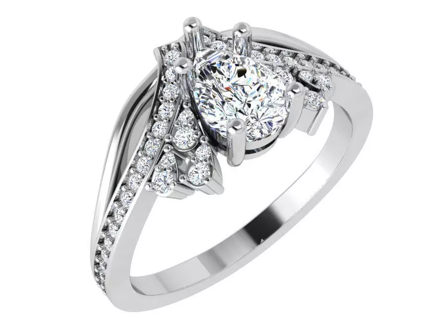 Pear Cut Unique Ring 4684 3D print model