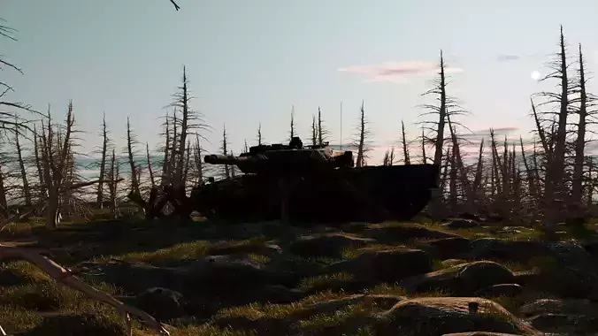 tank in the forest