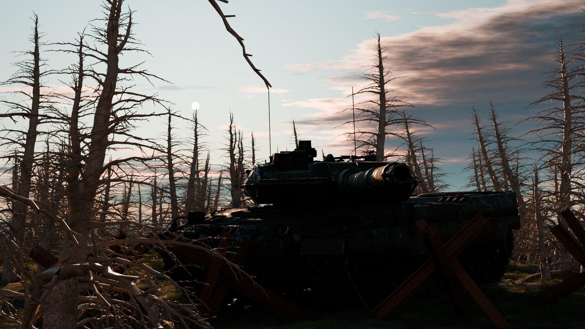 tank in the forest 3D model_7