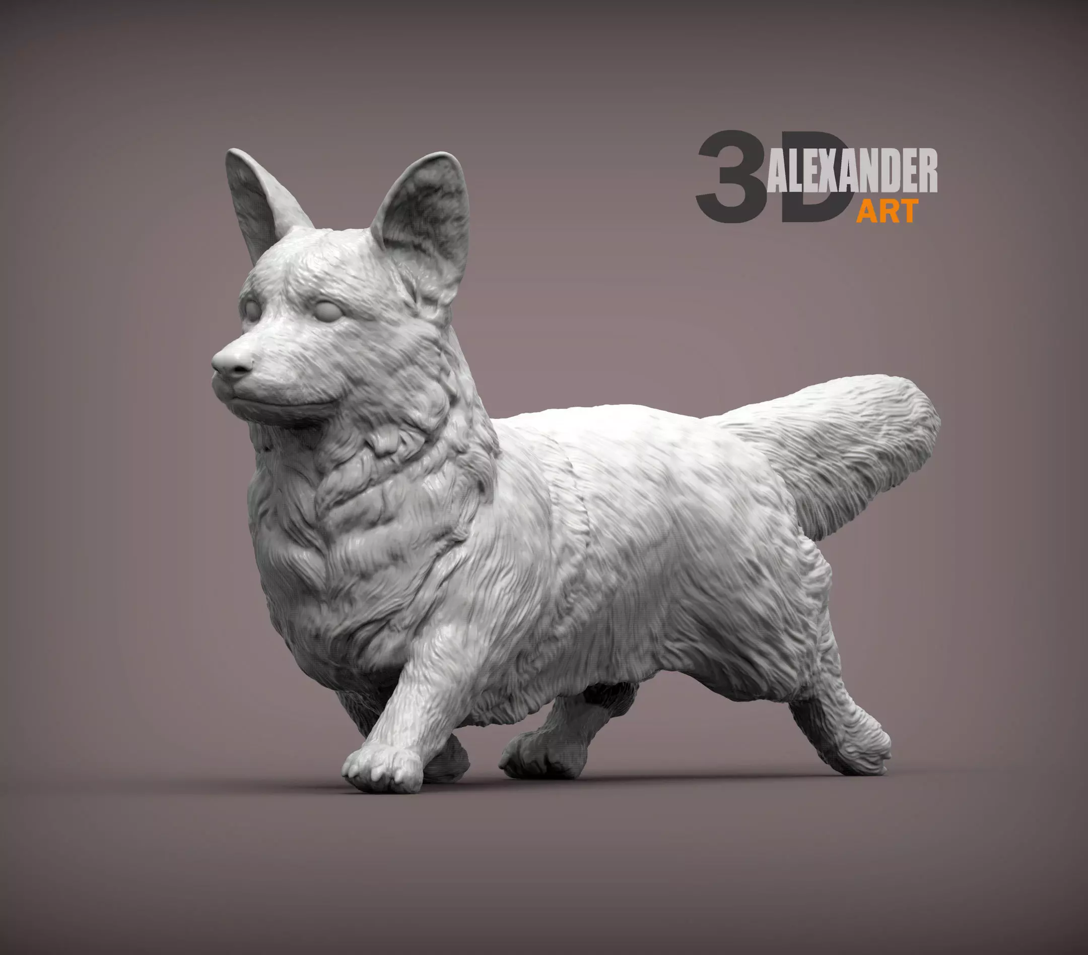 Corgi runs 3D print model