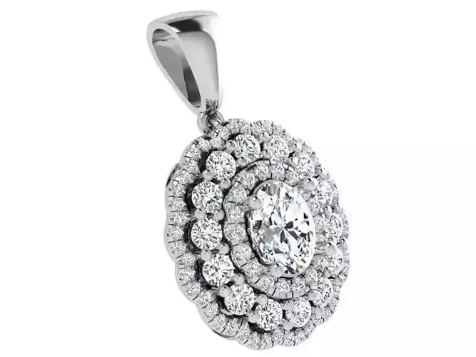 Oval Halo Pendant 4692