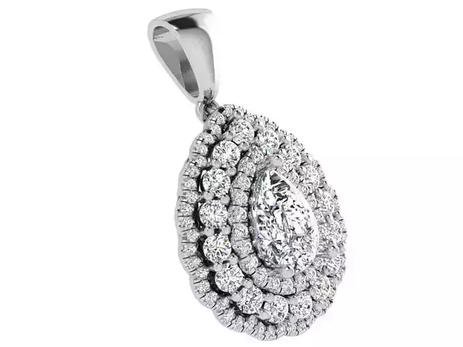 Pear Halo Pendant 4694