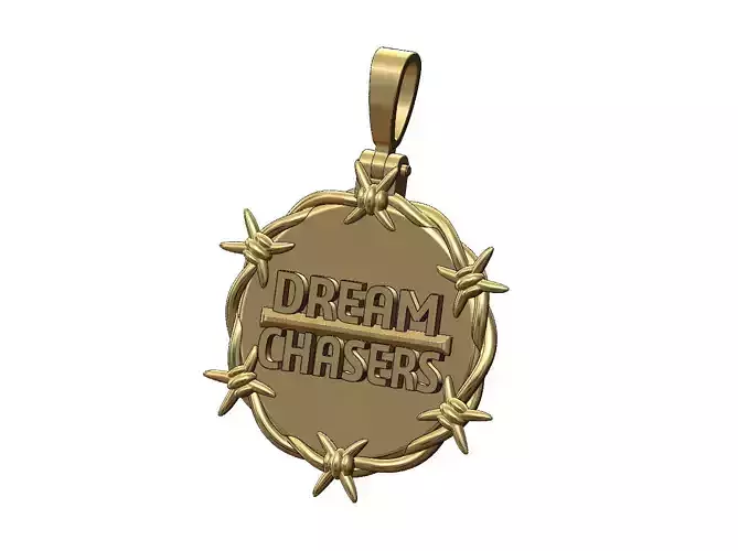 DC dream chasers barbwire pendant with bail 3D print model