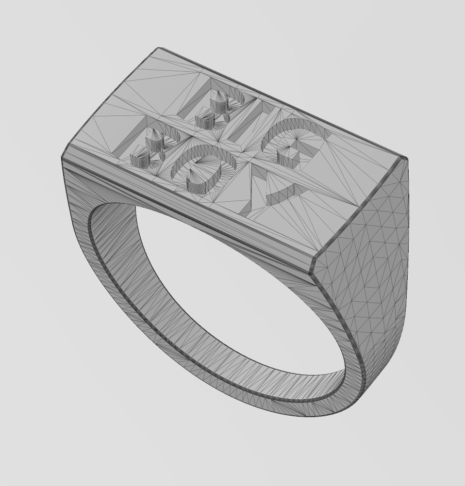 Wide big boy engraving flat top signet ring US sizes 7to11 3D print model_15