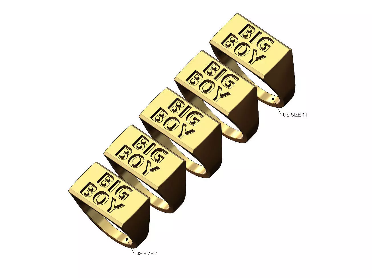 Wide big boy engraving flat top signet ring US sizes 7to11 3D print model_0