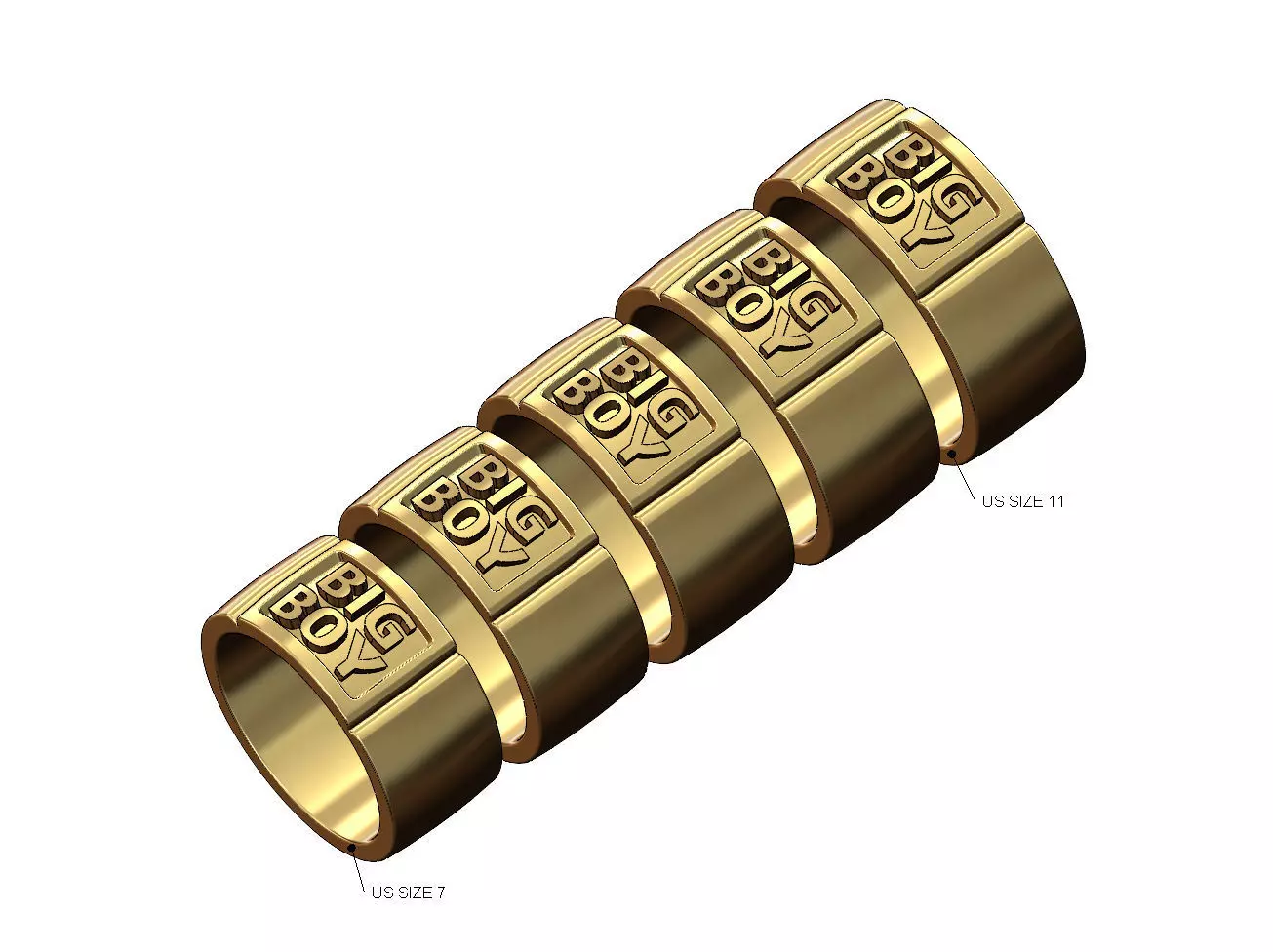Big boy tag cigar band US sizes 7to11 3D print model