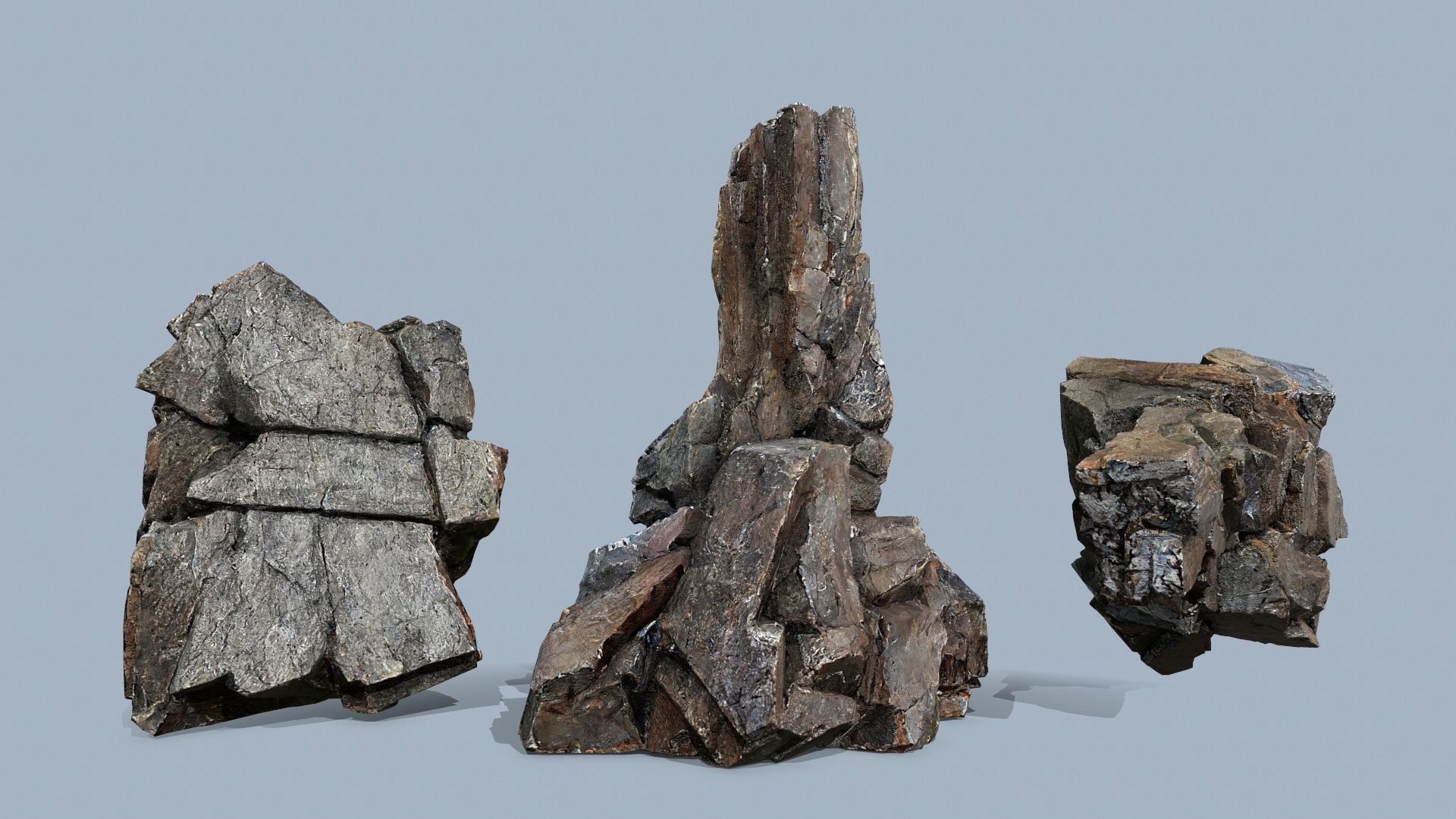 cliff rocks Low-poly 3D model_13